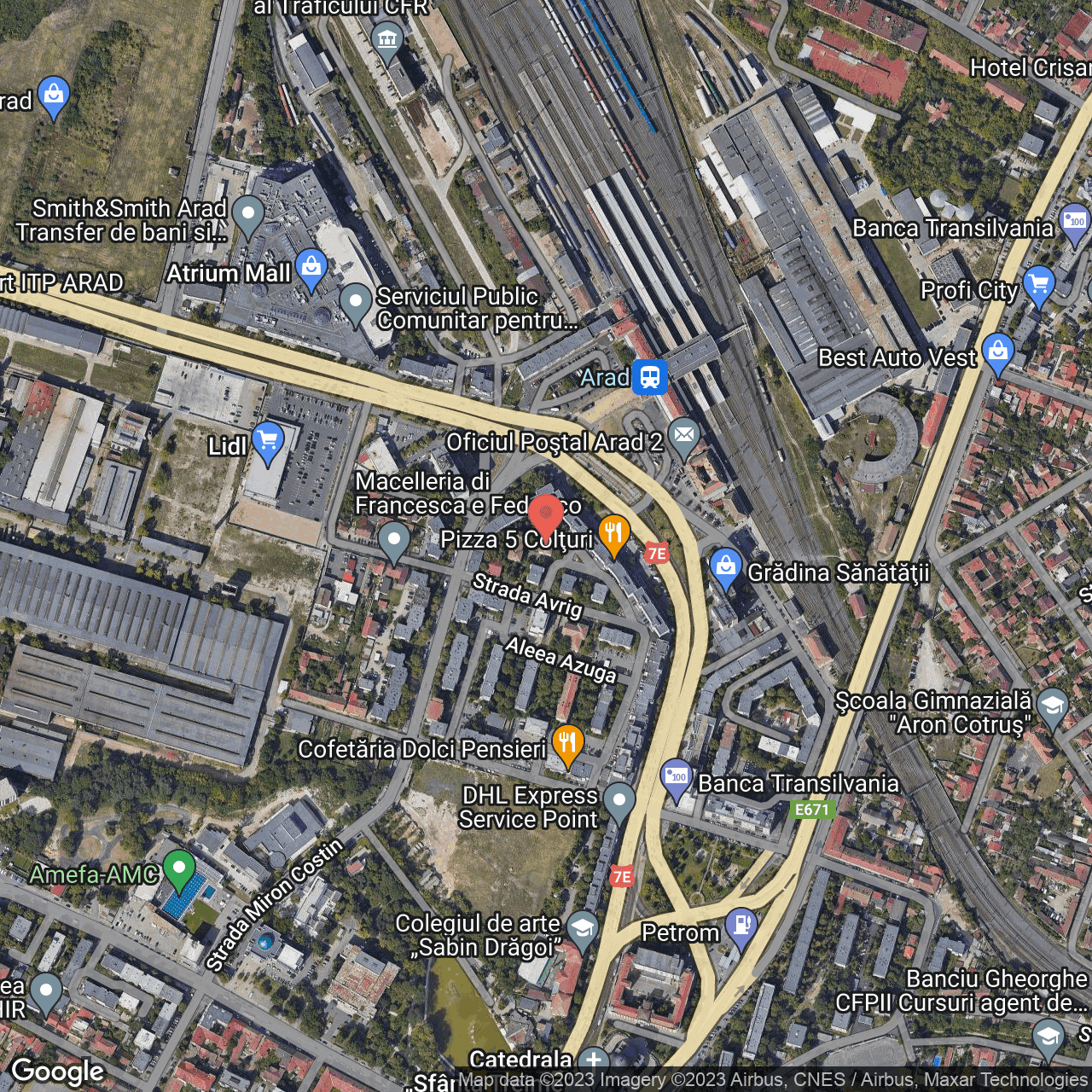 Poza harta hybrid, zoom 16, adresa Piata Garii nr. 2 Arad, , judetul 