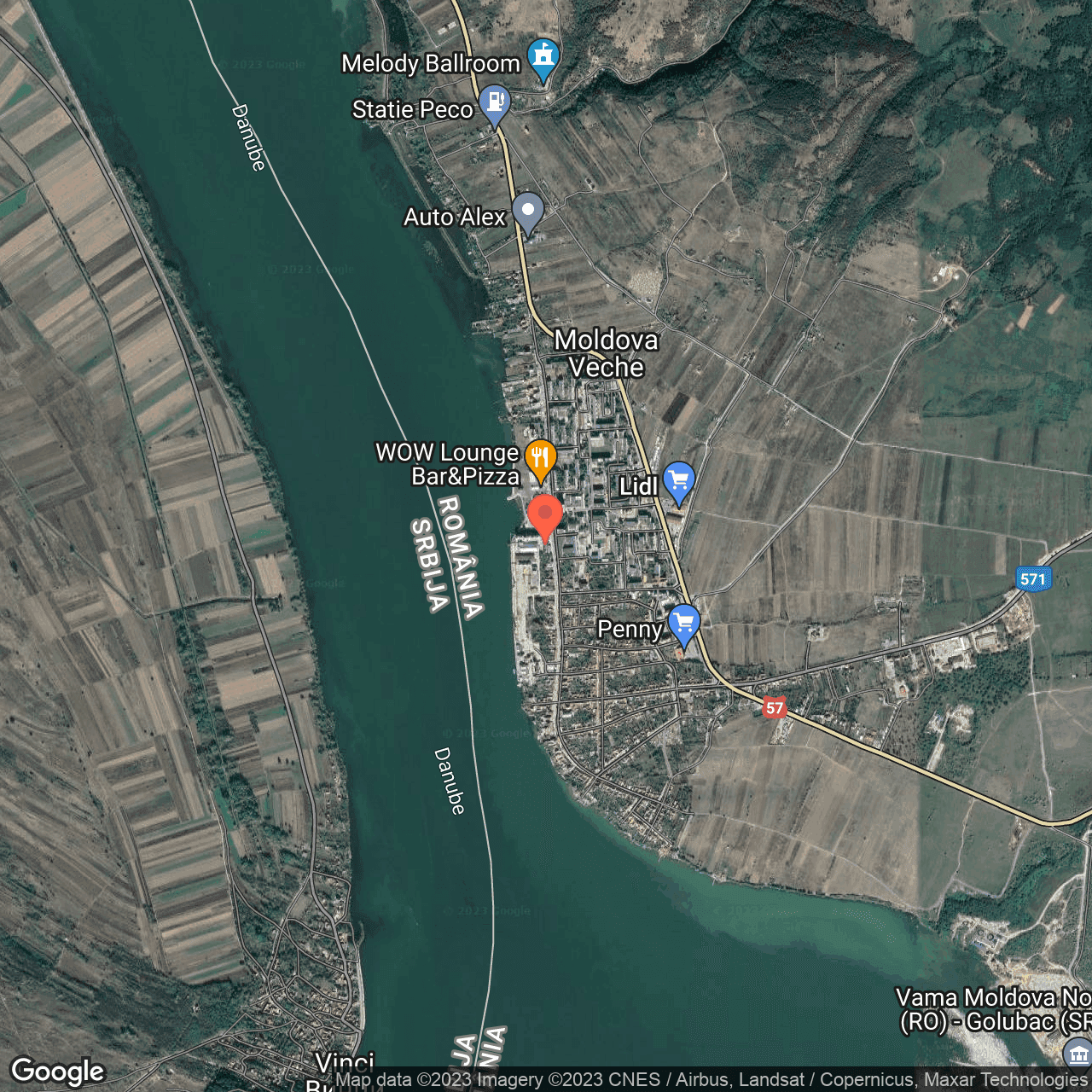 Poza harta hybrid, zoom 14, adresa Moldova Noua, , judetul 