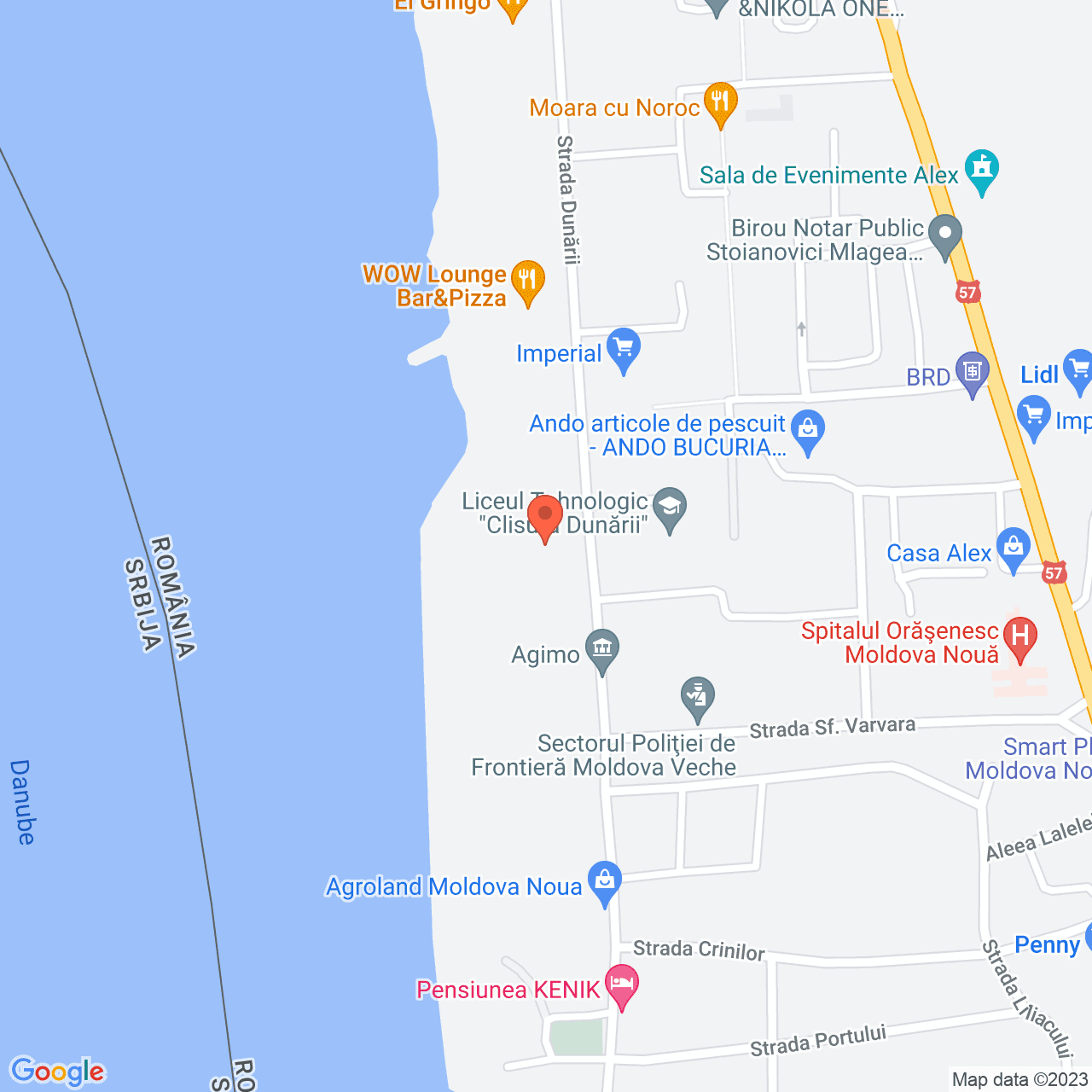 Poza harta streetview, zoom 16, adresa Moldova Noua, , judetul 