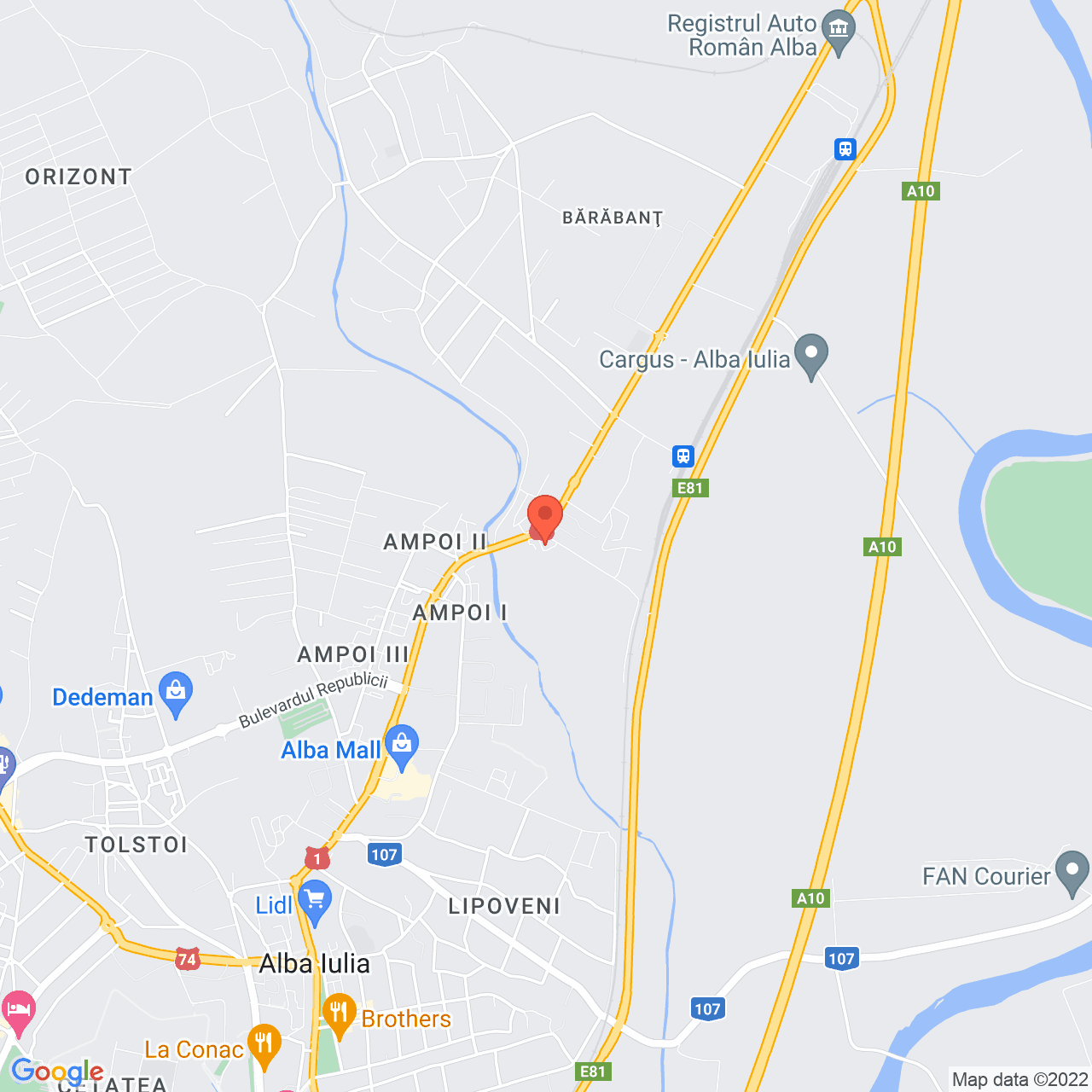 Poza harta streetview, zoom 14, adresa  Alexandru Ioan Cuza Nr. 4A, Alba Iulia, judetul Alba