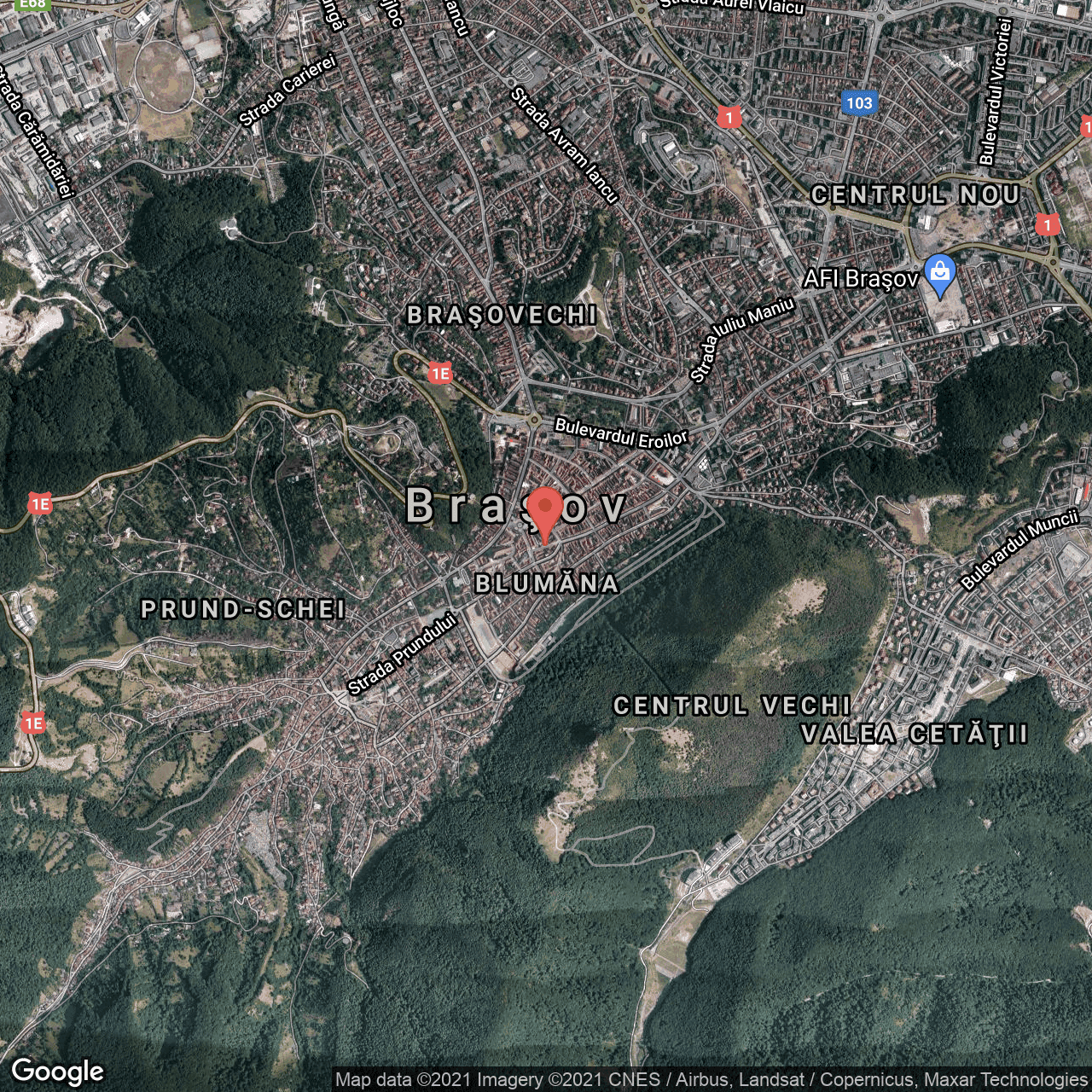 Poza harta hybrid, zoom 14, adresa Strada Johann Gött 6, Brasov, judetul Brasov