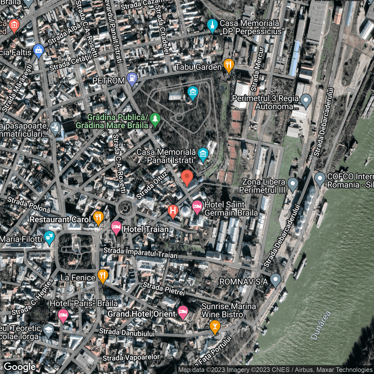 Poza harta hybrid, zoom 16, adresa Brăila, str. Grădinii Publice, nr. 6, , judetul