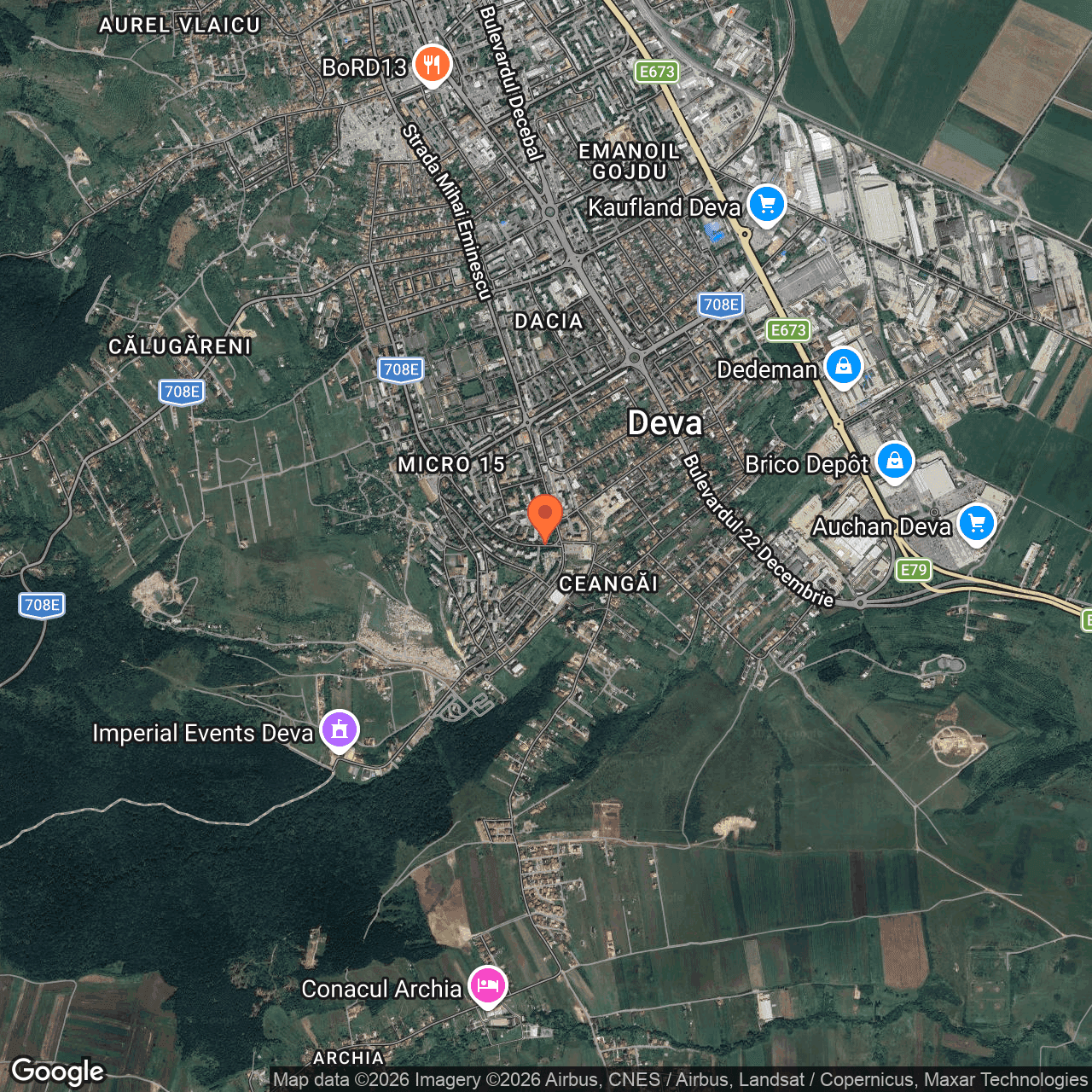 Poza harta hybrid, zoom 14, adresa Deva, str. Minerului, nr. 35, , judetul