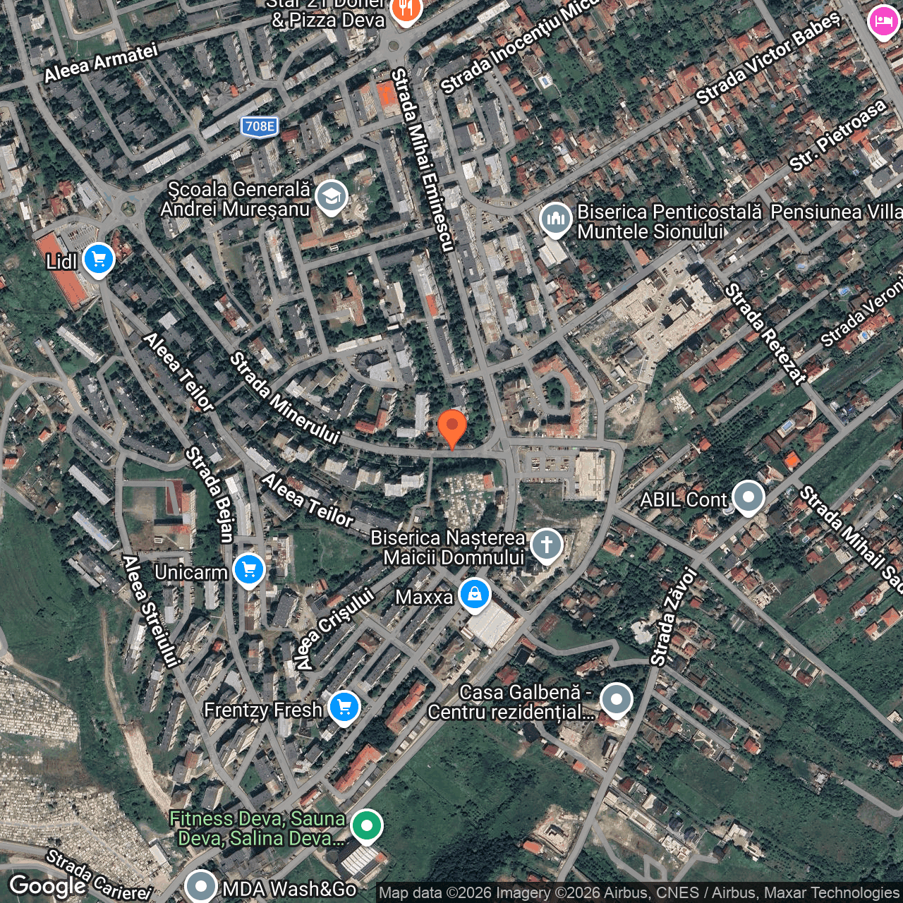 Poza harta hybrid, zoom 16, adresa Deva, str. Minerului, nr. 35, , judetul