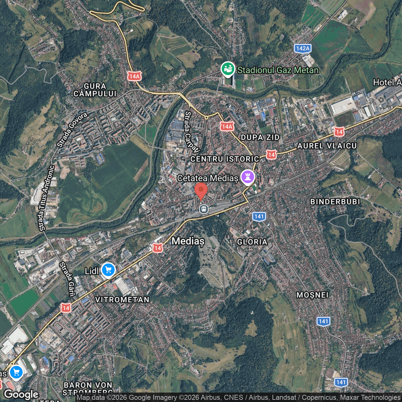 Poza harta hybrid, zoom 14, adresa Mediaș str. Ion Creanga nr. 4, , judetul