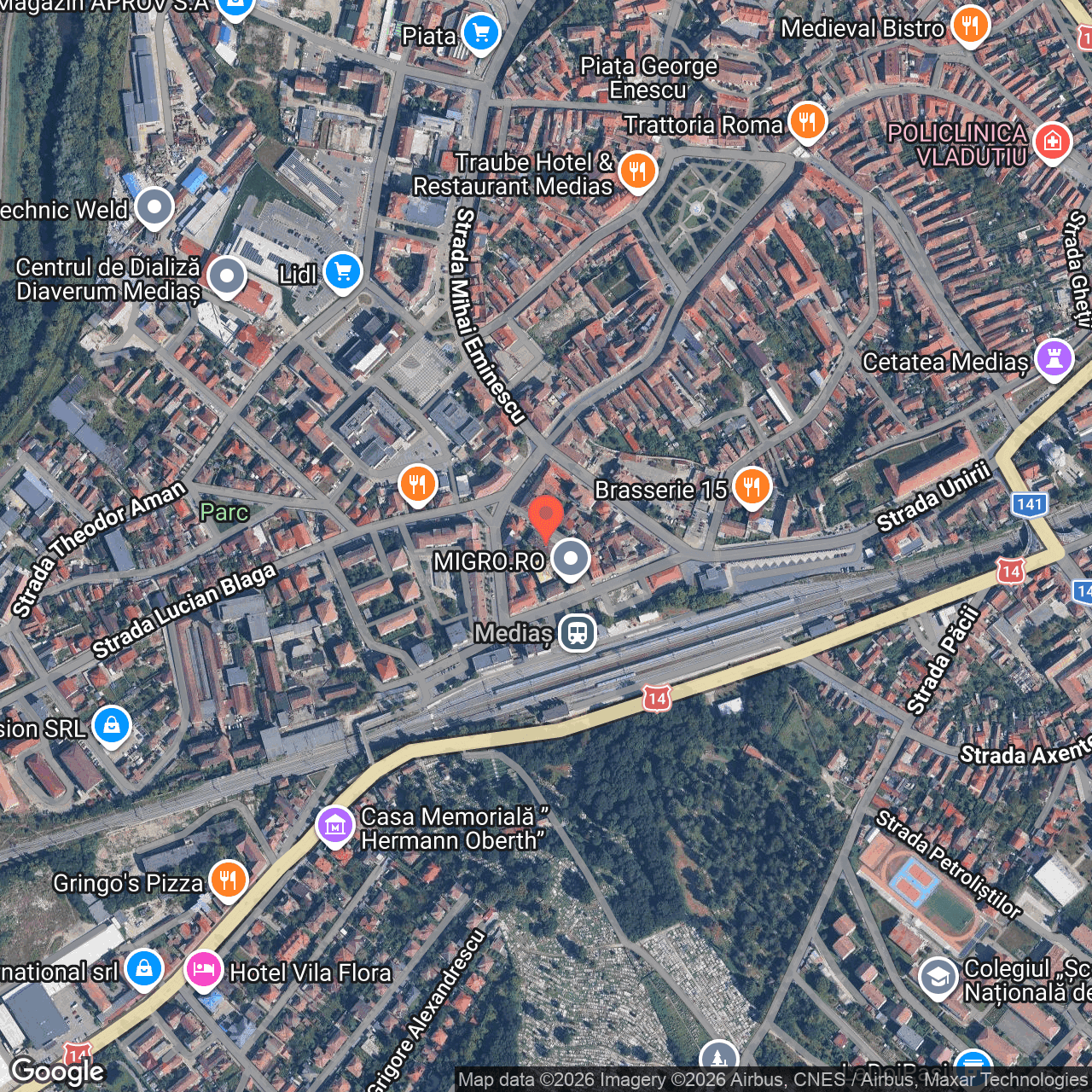 Poza harta hybrid, zoom 16, adresa Mediaș str. Ion Creanga nr. 4, , judetul