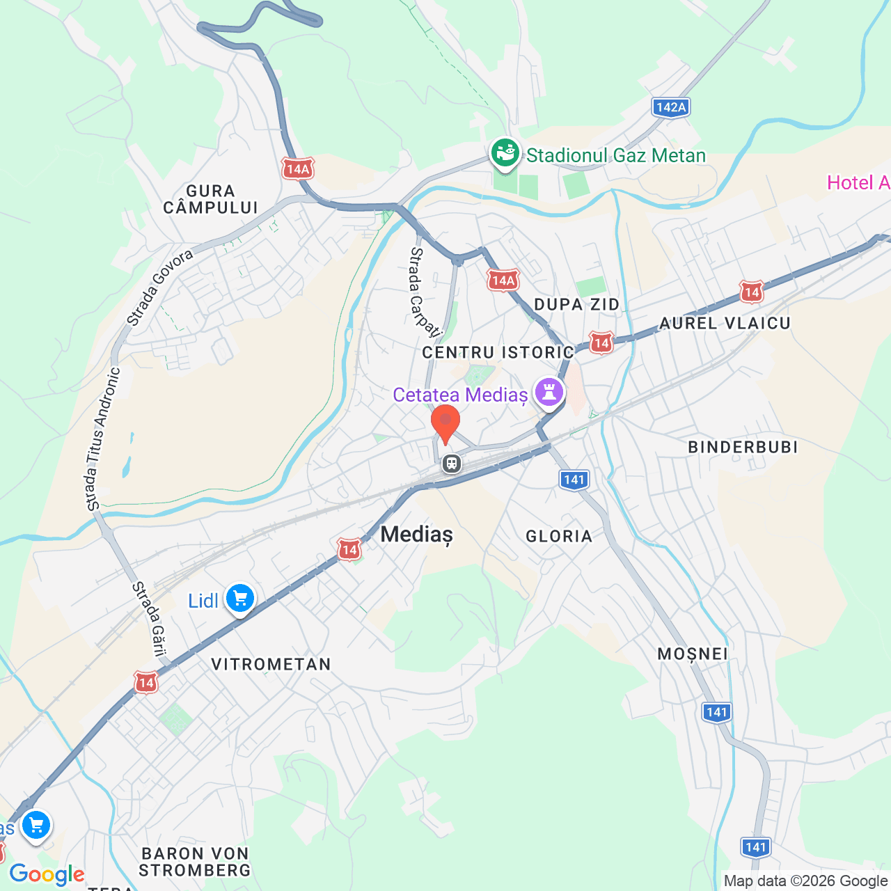 Poza harta streetview, zoom 14, adresa Mediaș str. Ion Creanga nr. 4, , judetul