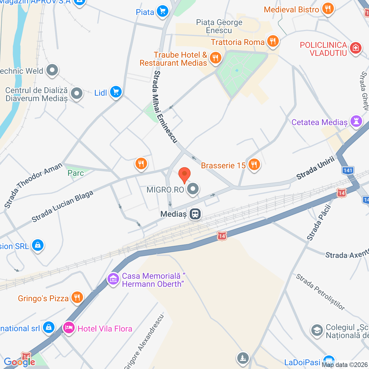 Poza harta streetview, zoom 16, adresa Mediaș str. Ion Creanga nr. 4, , judetul