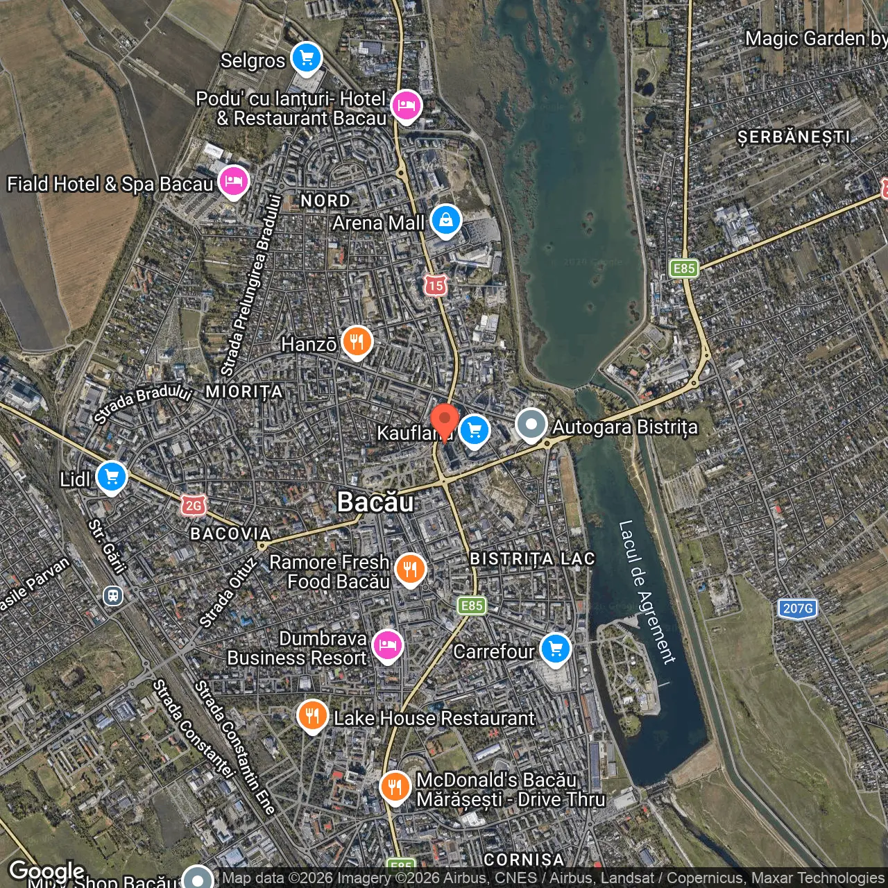 Poza harta hybrid, zoom 14, adresa strada 9 Mai numarul 80 Bacau, , judetul