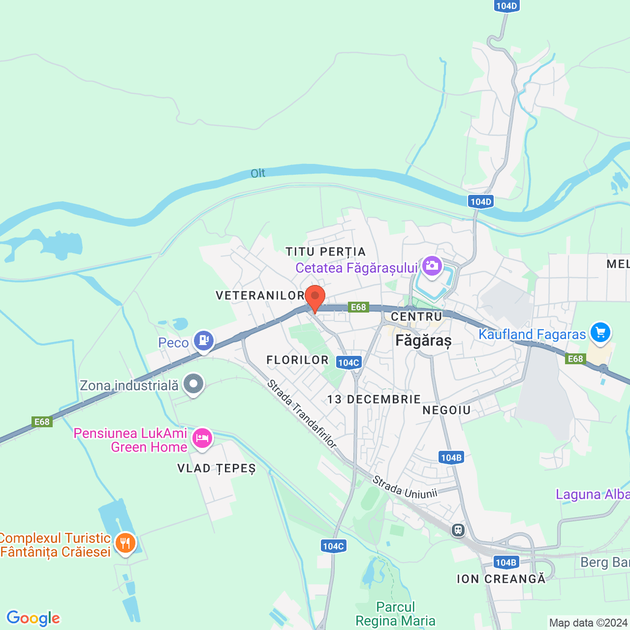 Poza harta streetview, zoom 14, adresa Făgăraș, strada Octavian Paler, Bl. S10, , judetul