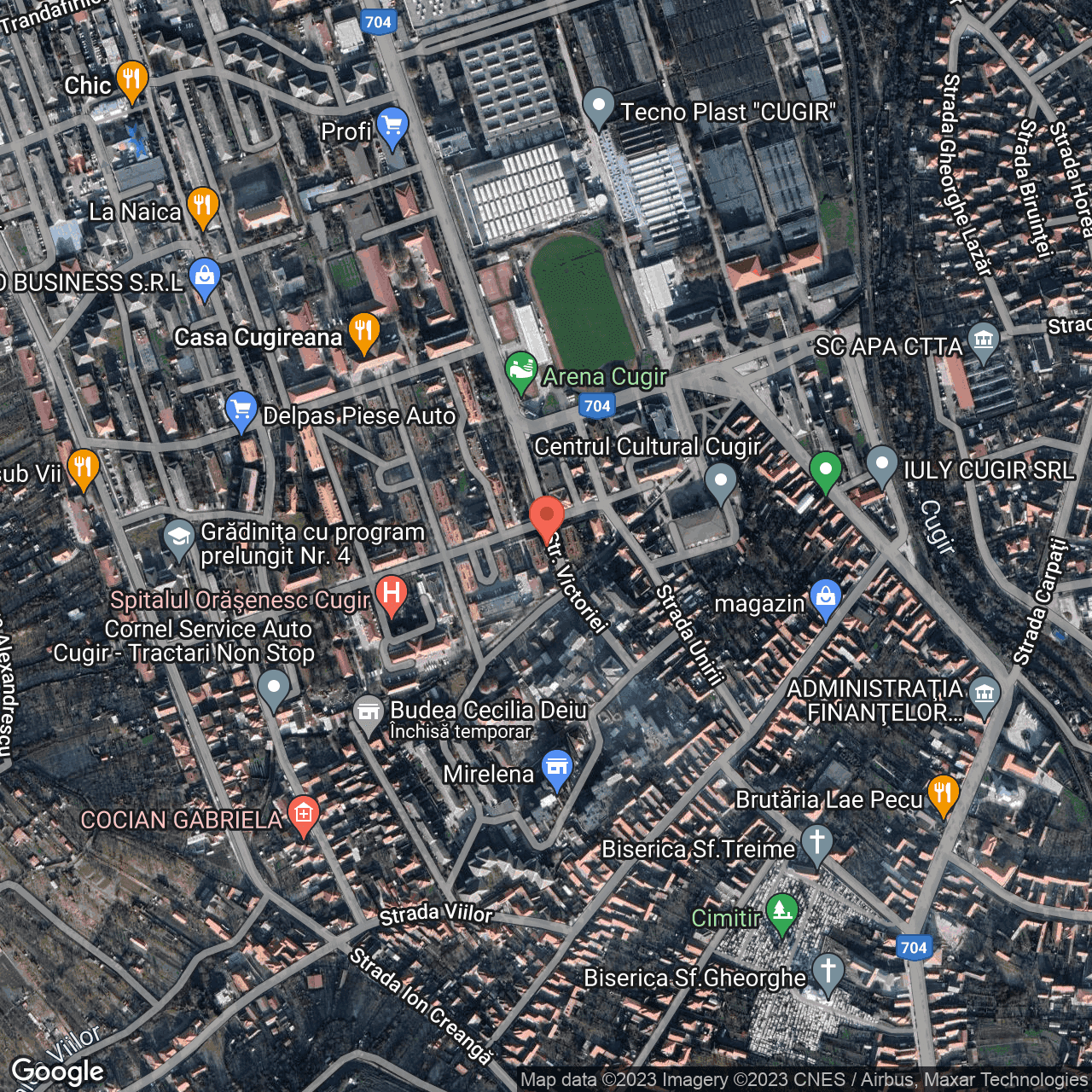 Poza harta hybrid, zoom 16, adresa Victoriei 1 Cugir, , judetul