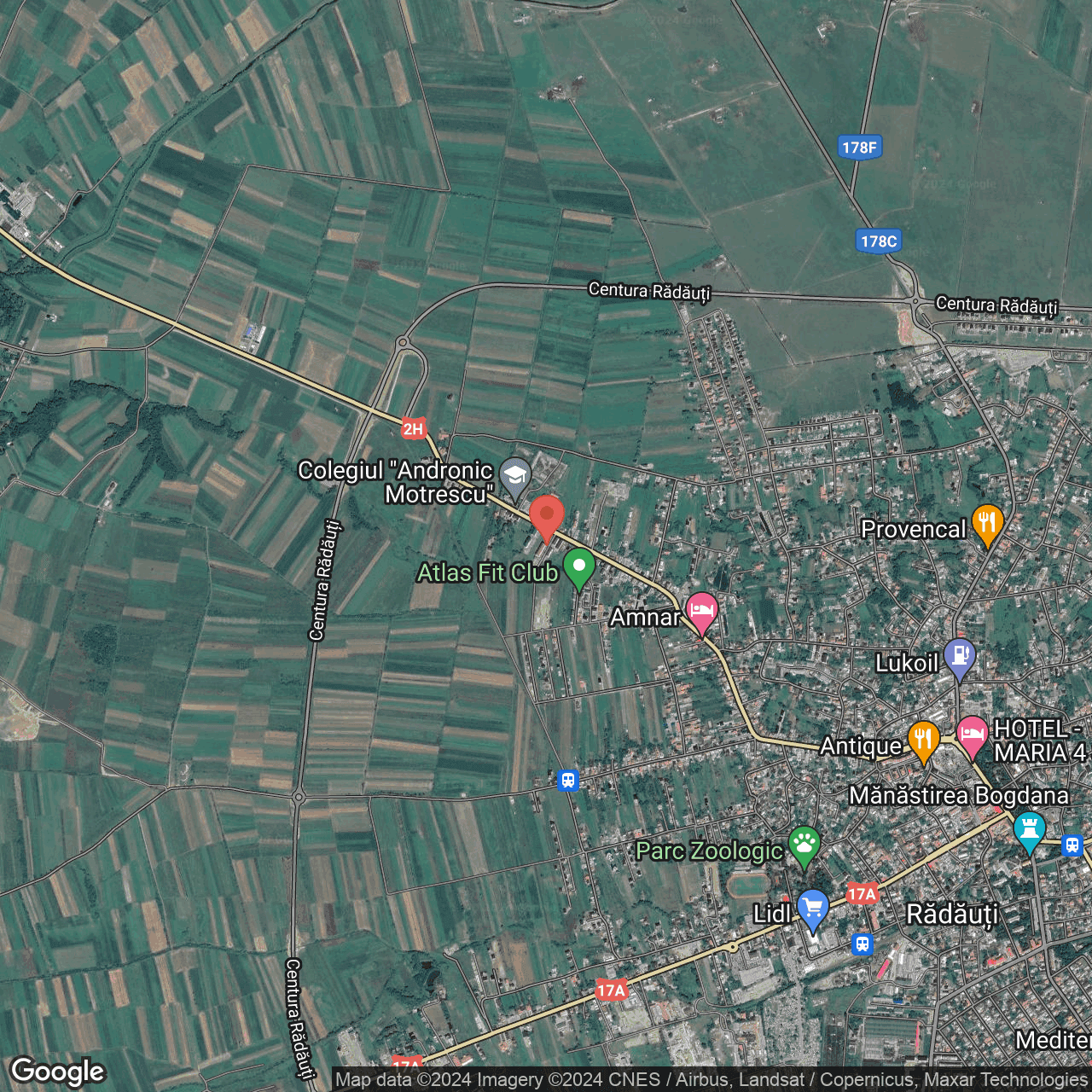 Poza harta hybrid, zoom 14, adresa Rădăuți, str. Putnei, nr.225A, , judetul