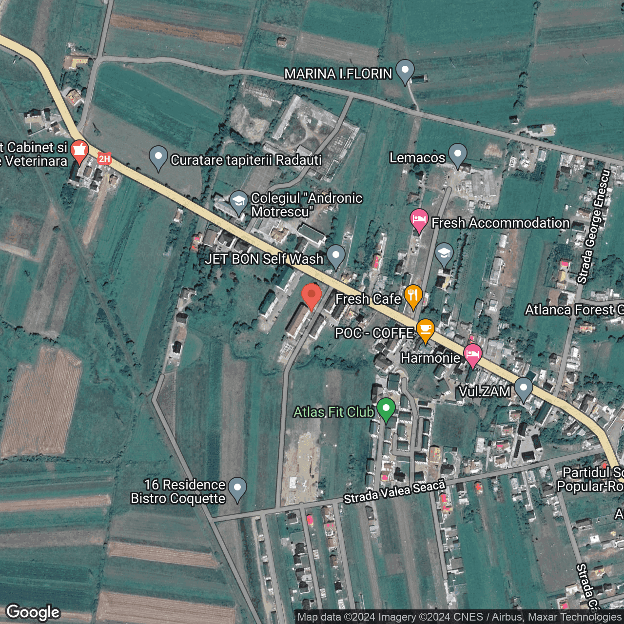 Poza harta hybrid, zoom 16, adresa Rădăuți, str. Putnei, nr.225A, , judetul