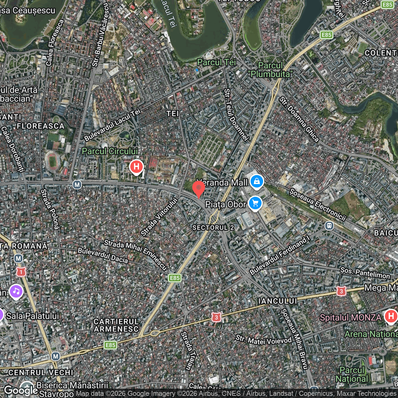 Poza harta hybrid, zoom 14, adresa București, Sector 2, Șos. Ștefan cel Mare nr. 35, , judetul
