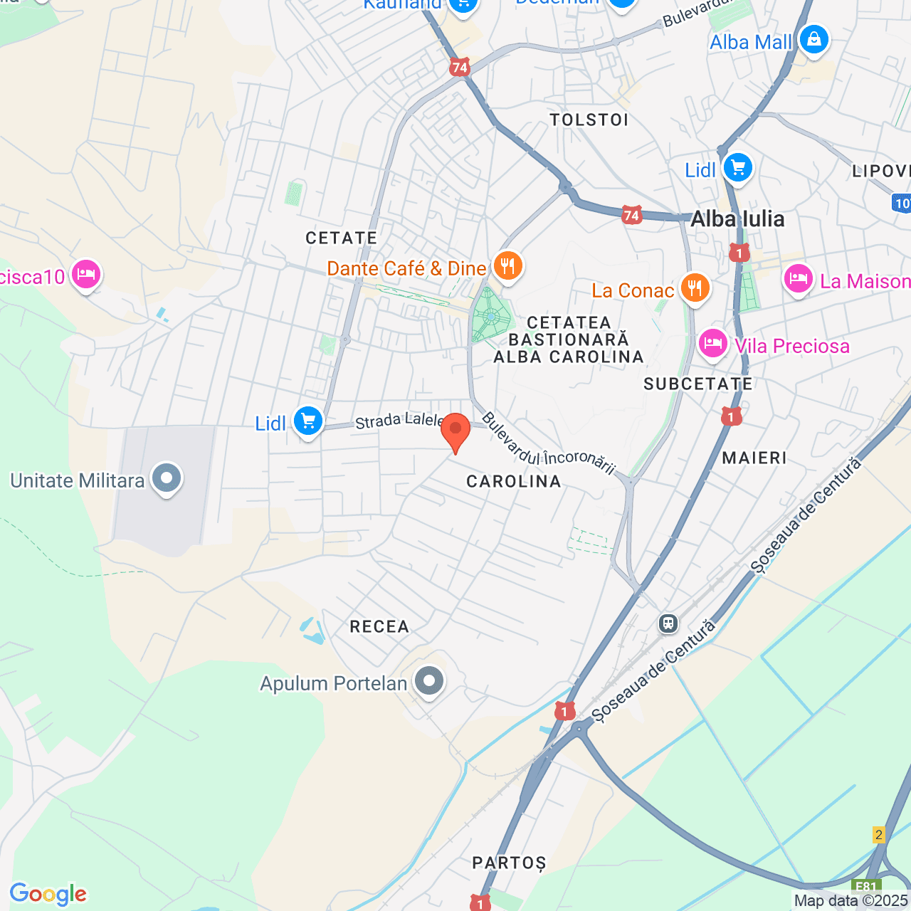 Poza harta streetview, zoom 14, adresa Alba Iulia, str. Brândușei, nr. 8, , judetul