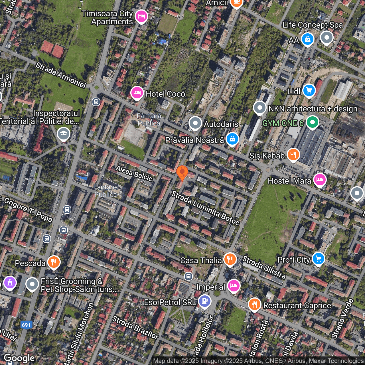 Poza harta hybrid, zoom 16, adresa Timisoara, Str. Constantin cel Mare, Bl. A13, , judetul