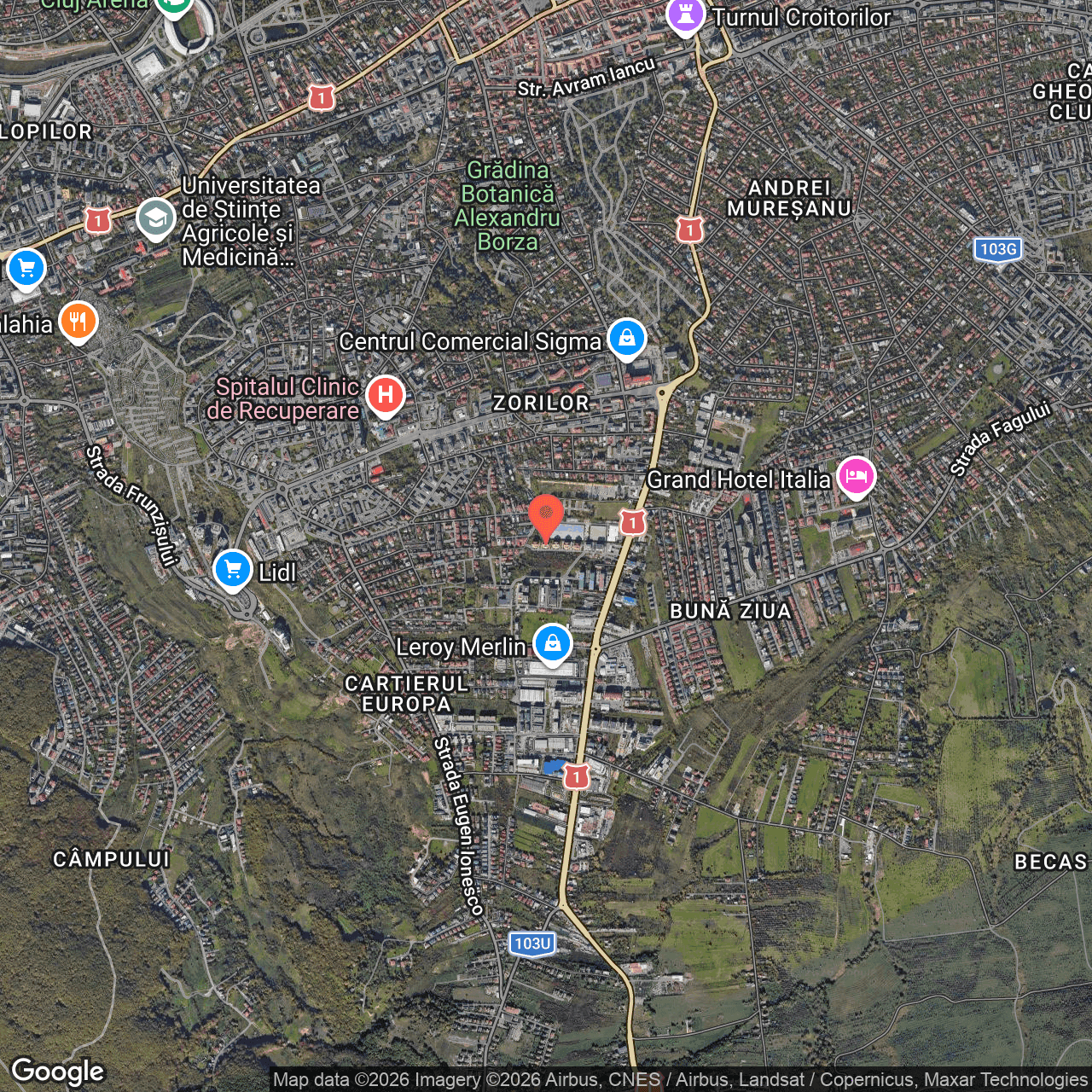 Poza harta hybrid, zoom 14, adresa Cluj-Napoca, Str. Constantin Noica, Nr. 12, , judetul
