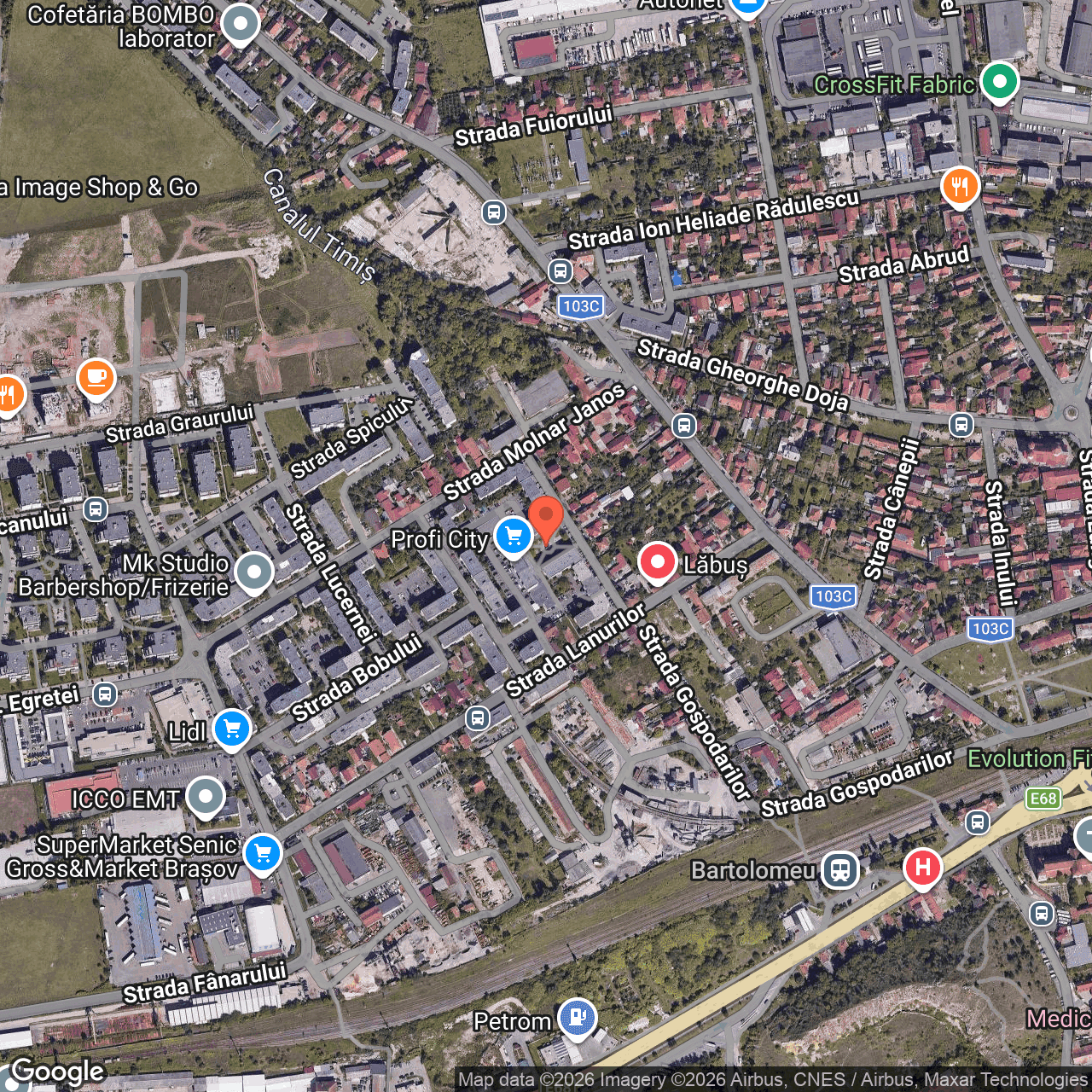 Poza harta hybrid, zoom 16, adresa Brașov, str. Gospodarilor, nr. 5, , judetul