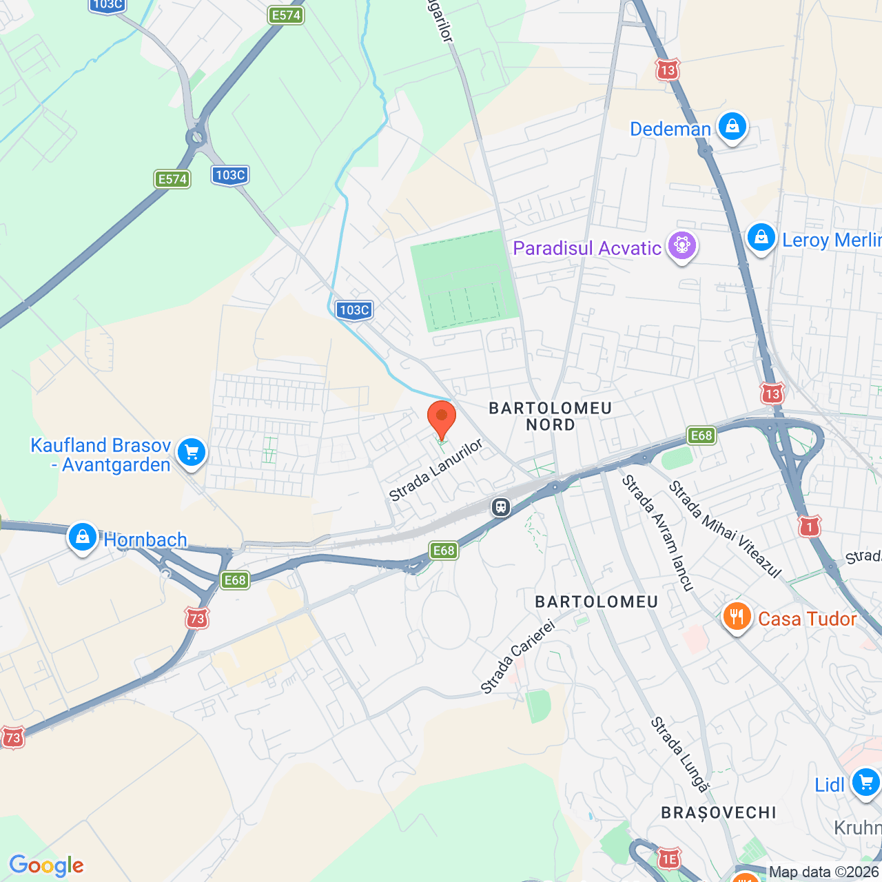 Poza harta streetview, zoom 14, adresa Brașov, str. Gospodarilor, nr. 5, , judetul