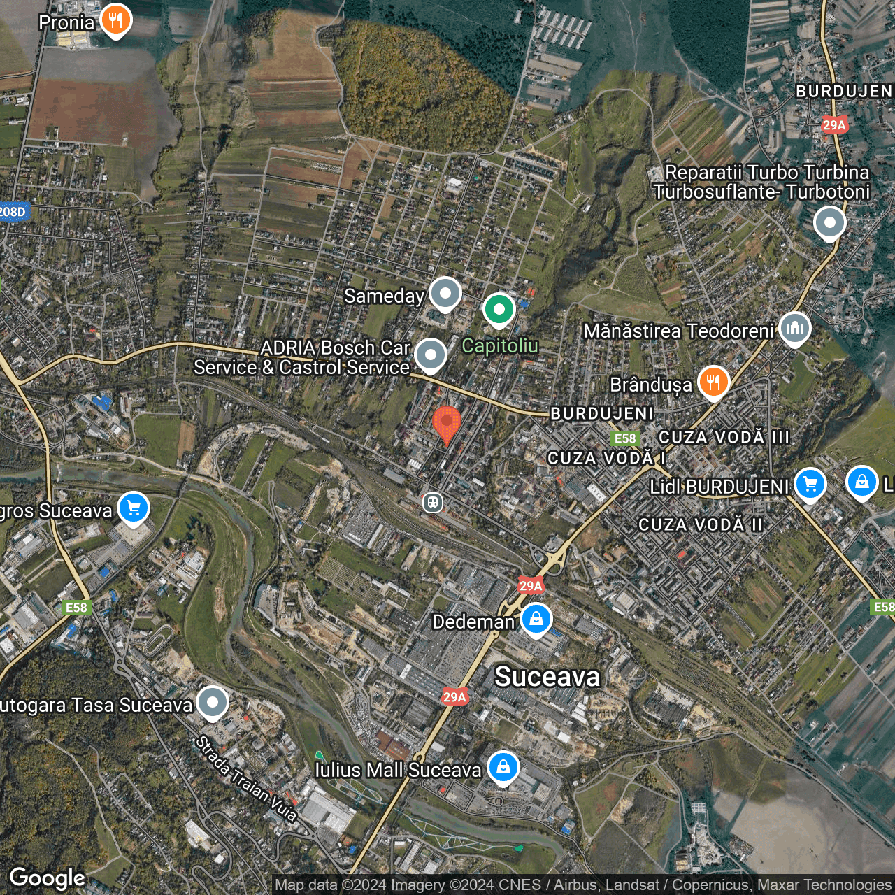 Poza harta hybrid, zoom 14, adresa Suceava, str. Privighetorii nr. 6, , judetul