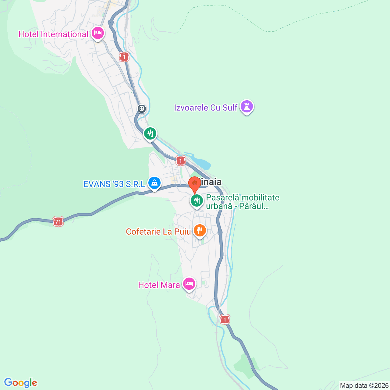 Poza harta streetview, zoom 14, adresa Sinaia, Str. Walter Mărăcineanu, Nr. 20, , judetul