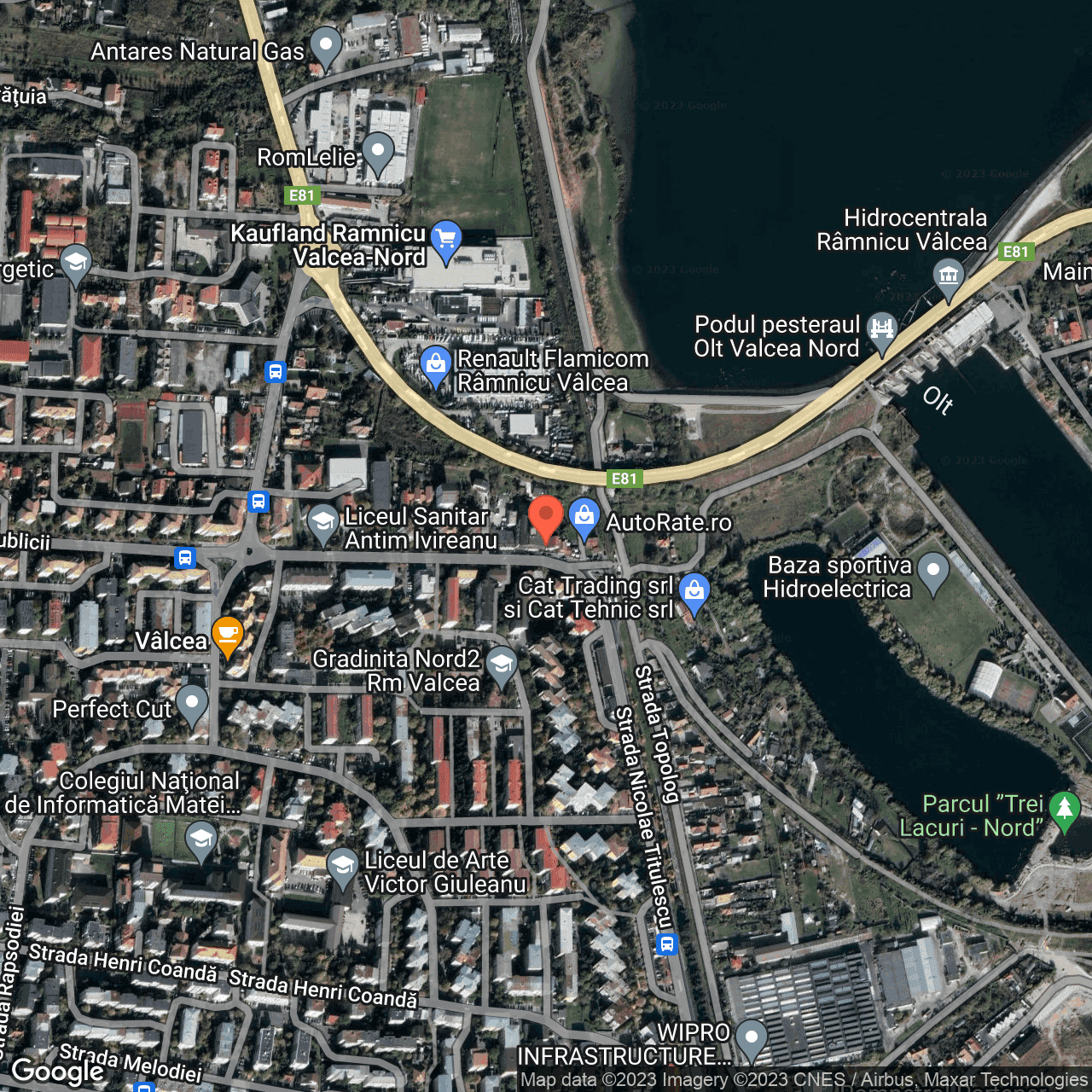 Poza harta hybrid, zoom 16, adresa Republicii 35 Ramnicu Valcea, , judetul