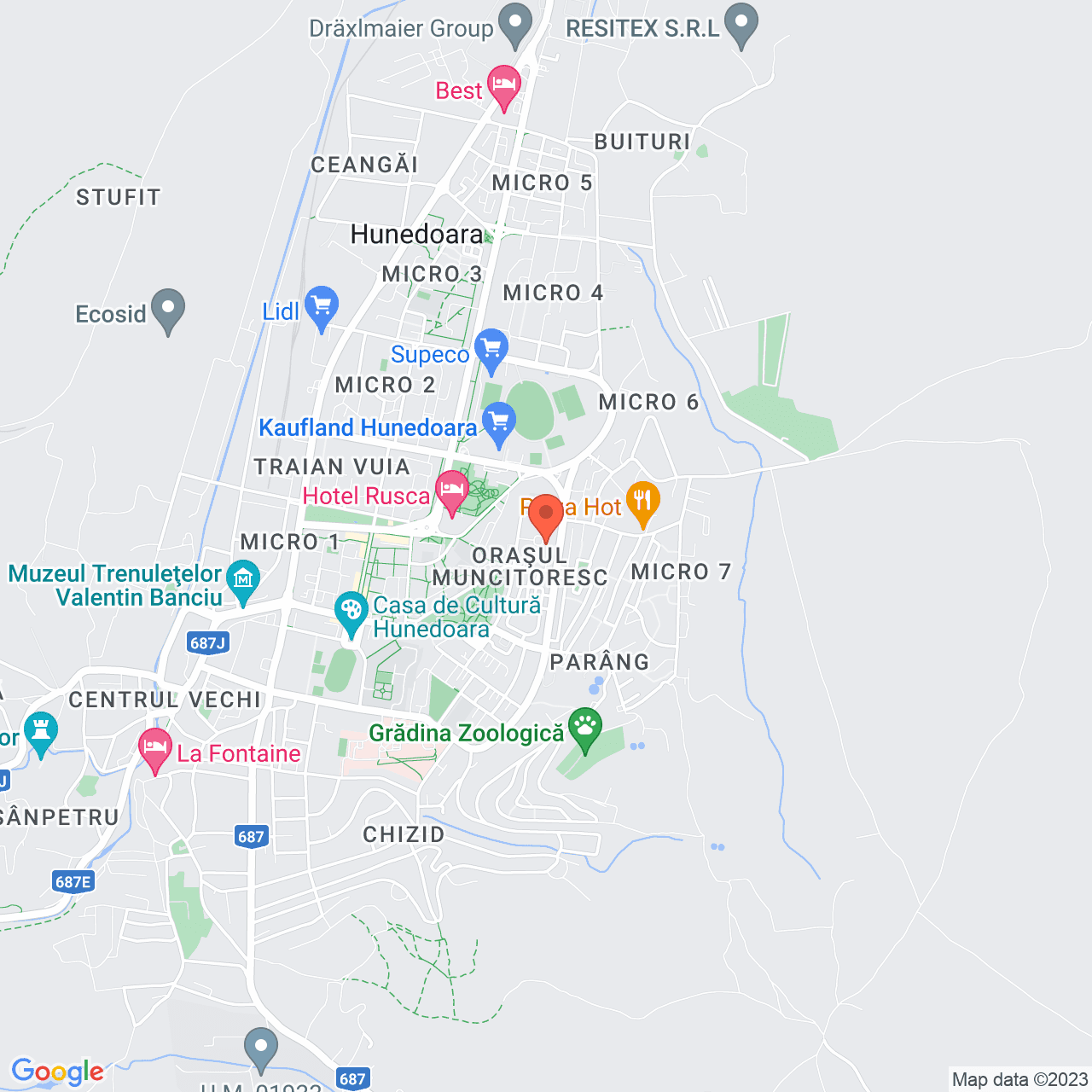 Poza harta streetview, zoom 14, adresa Hunedoara, str. I.L. Caragiale, nr. 14, , judetul