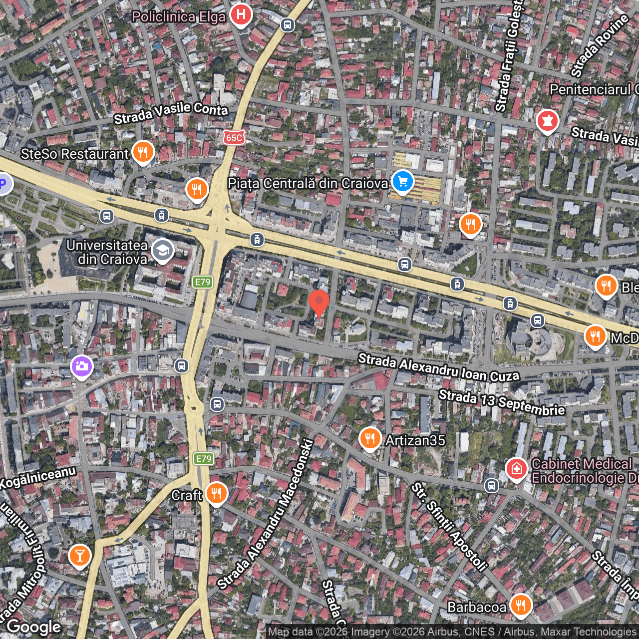 Poza harta hybrid, zoom 16, adresa Craiova, str.Calea Bucuresti, bloc M12, , judetul