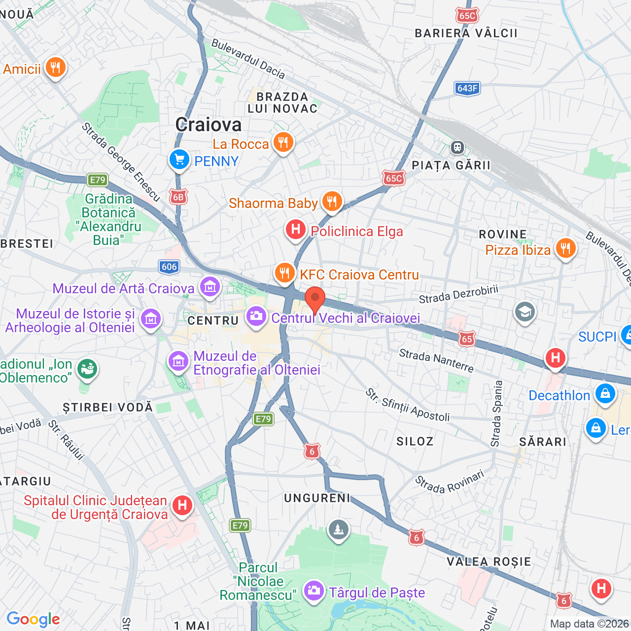 Poza harta streetview, zoom 14, adresa Craiova, str.Calea Bucuresti, bloc M12, , judetul