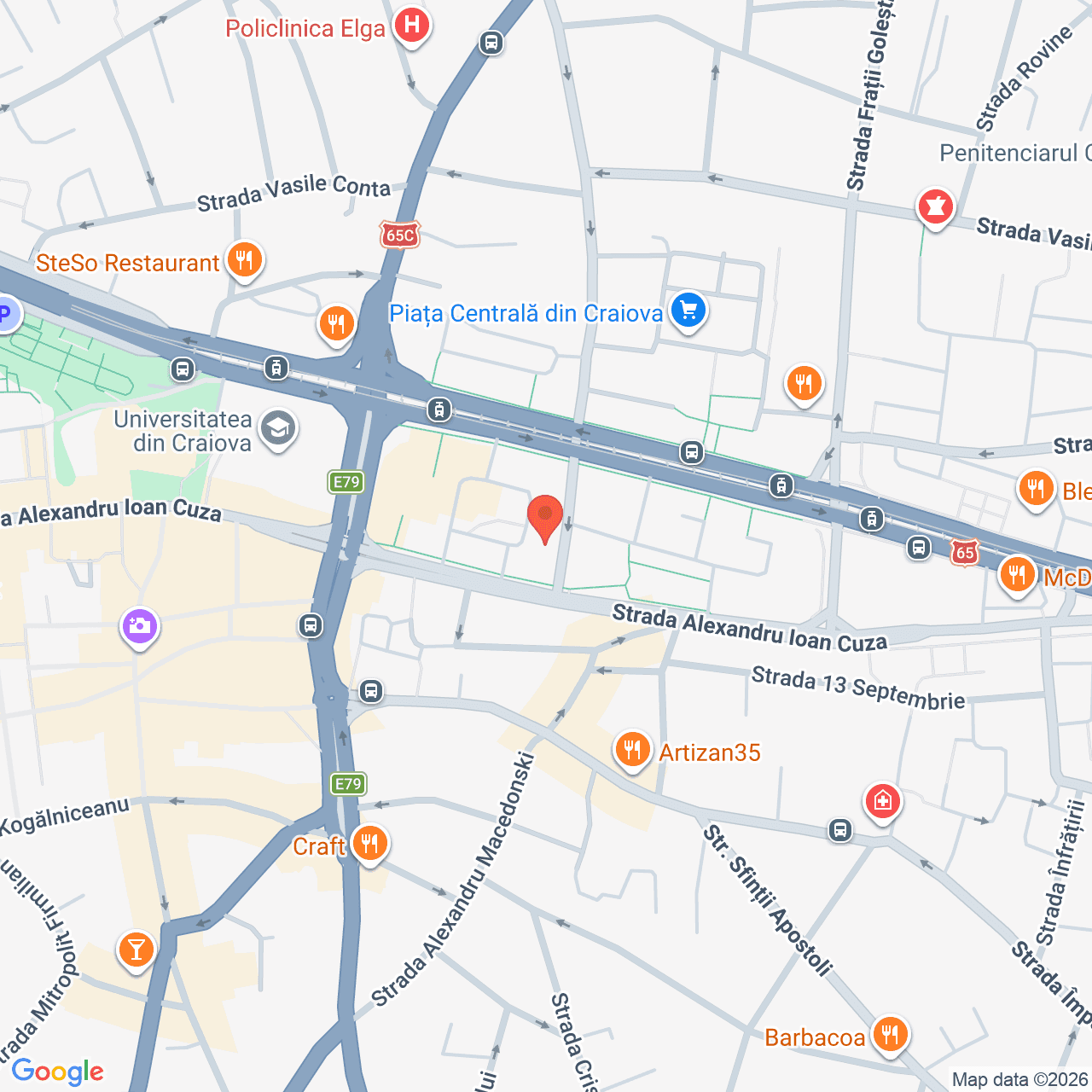 Poza harta streetview, zoom 16, adresa Craiova, str.Calea Bucuresti, bloc M12, , judetul