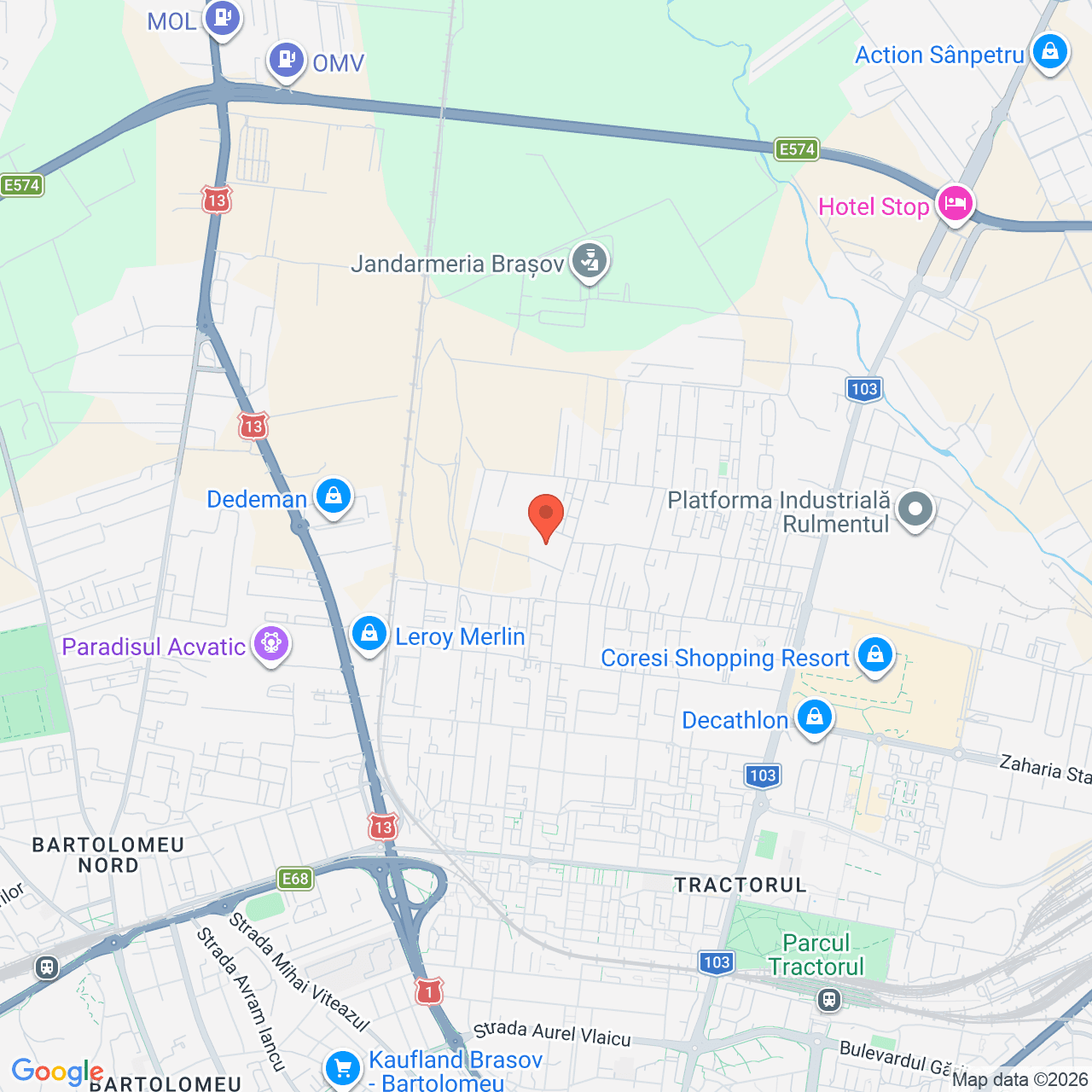 Poza harta streetview, zoom 14, adresa Brașov, Str. Tiberiu Eremia, nr. 2, , judetul