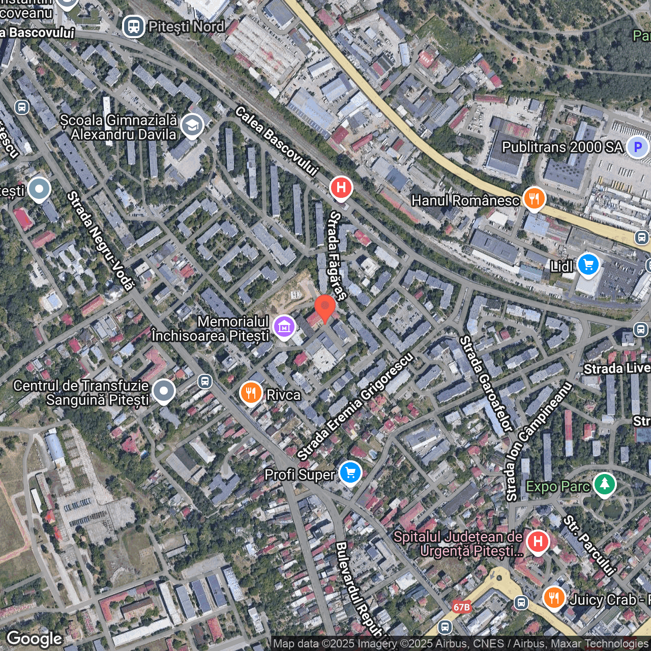 Poza harta hybrid, zoom 16, adresa Strada Negru Voda nr. 30, Pitesti, , judetul