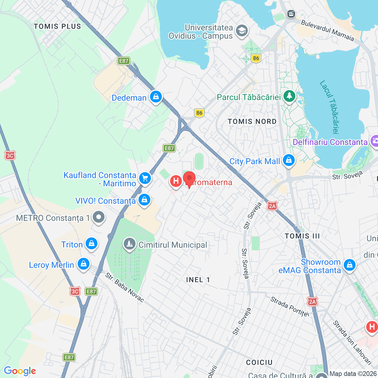 Poza harta streetview, zoom 14, adresa Constanta, Aleea Murelor, bloc C2, , judetul