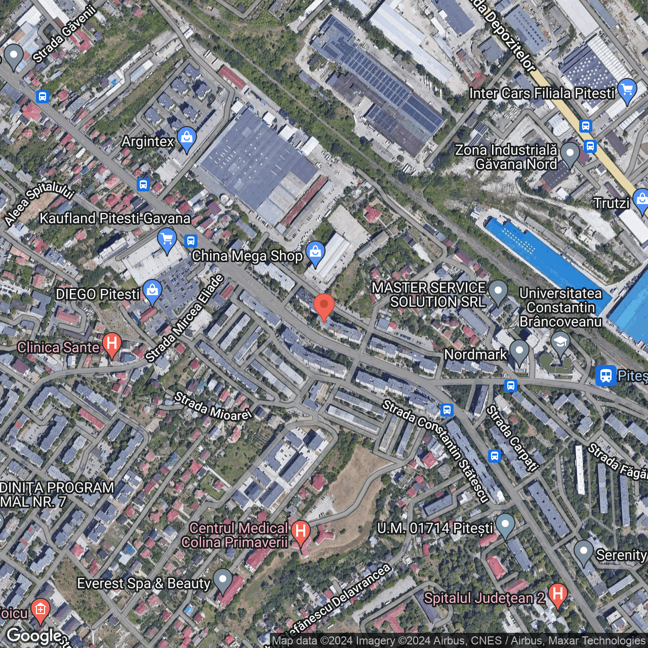 Poza harta hybrid, zoom 16, adresa PItesti, B-dul Nicolae Bălcescu, nr. 4, bl. L2, , judetul