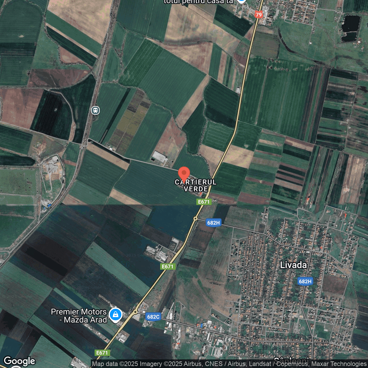 Poza harta hybrid, zoom 14, adresa Arad, Cartierul Verde, , judetul