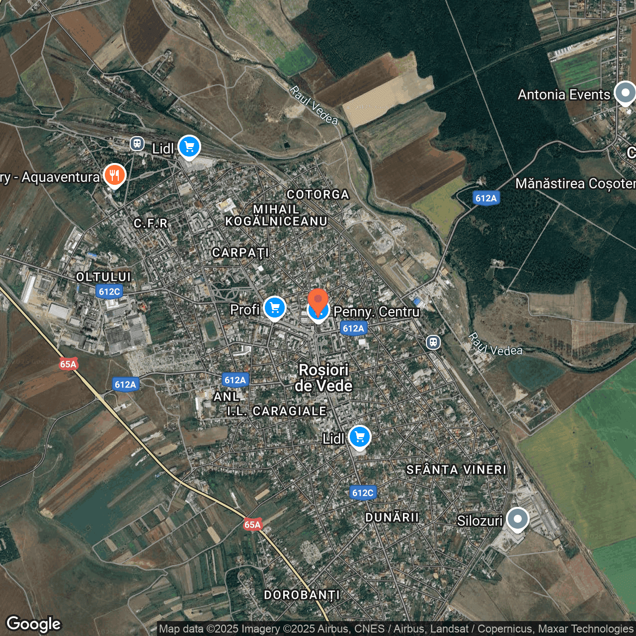 Poza harta hybrid, zoom 14, adresa str. Mihail Kogălniceanu, bl. 216, Roșiori de Vede, , judetul