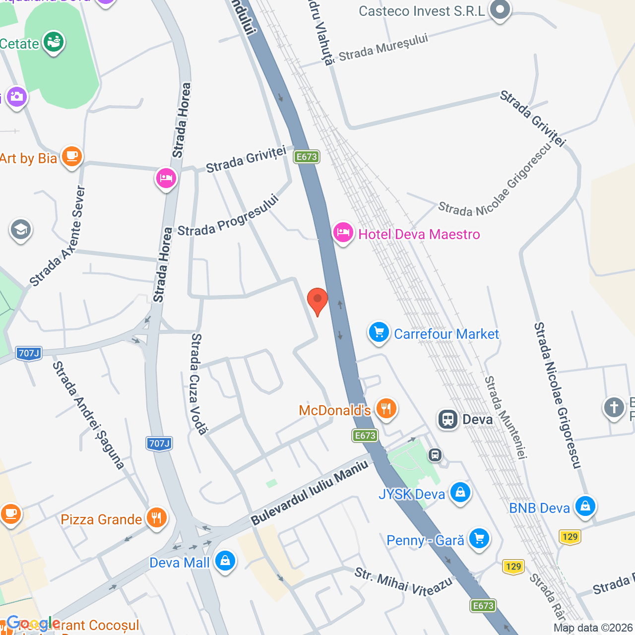 Poza harta streetview, zoom 16, adresa Deva Strada George Enescu bloc 2, , judetul