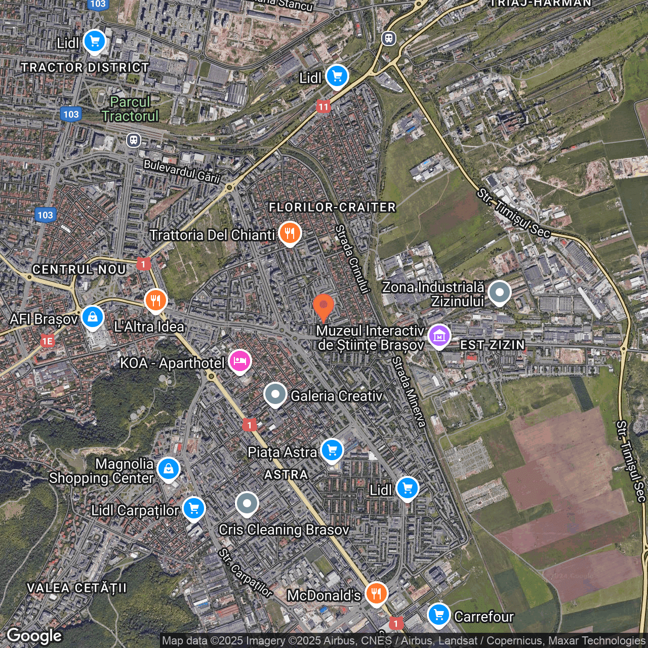 Poza harta hybrid, zoom 14, adresa Brașov, Str. Salviei, , judetul