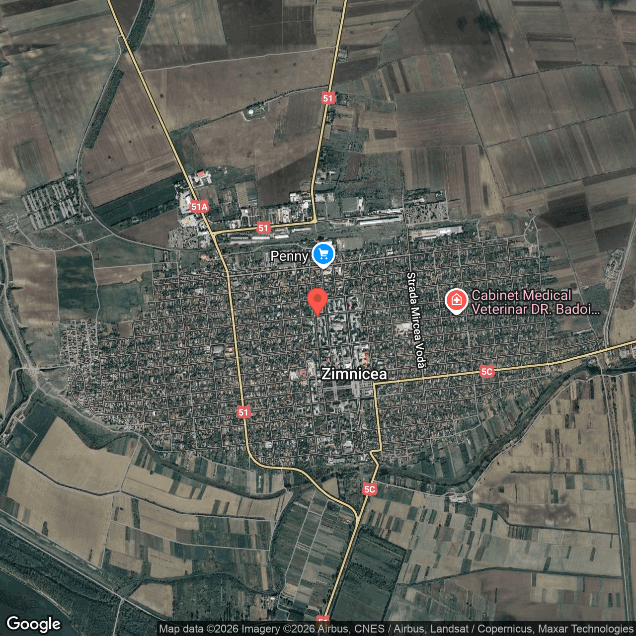 Poza harta hybrid, zoom 14, adresa Zimnicea, str. Vlad Tepes, bl 9C, , judetul