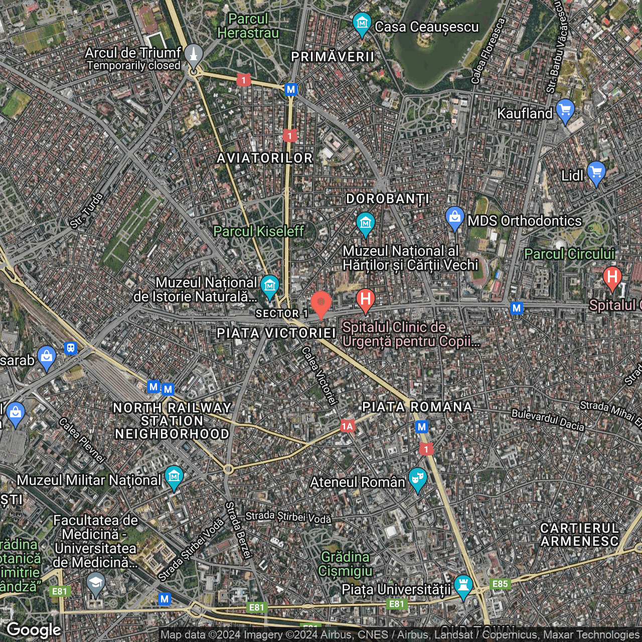 Poza harta hybrid, zoom 14, adresa Bucureşti, Bld. Iancu de Hunedoara, nr. 6, , judetul