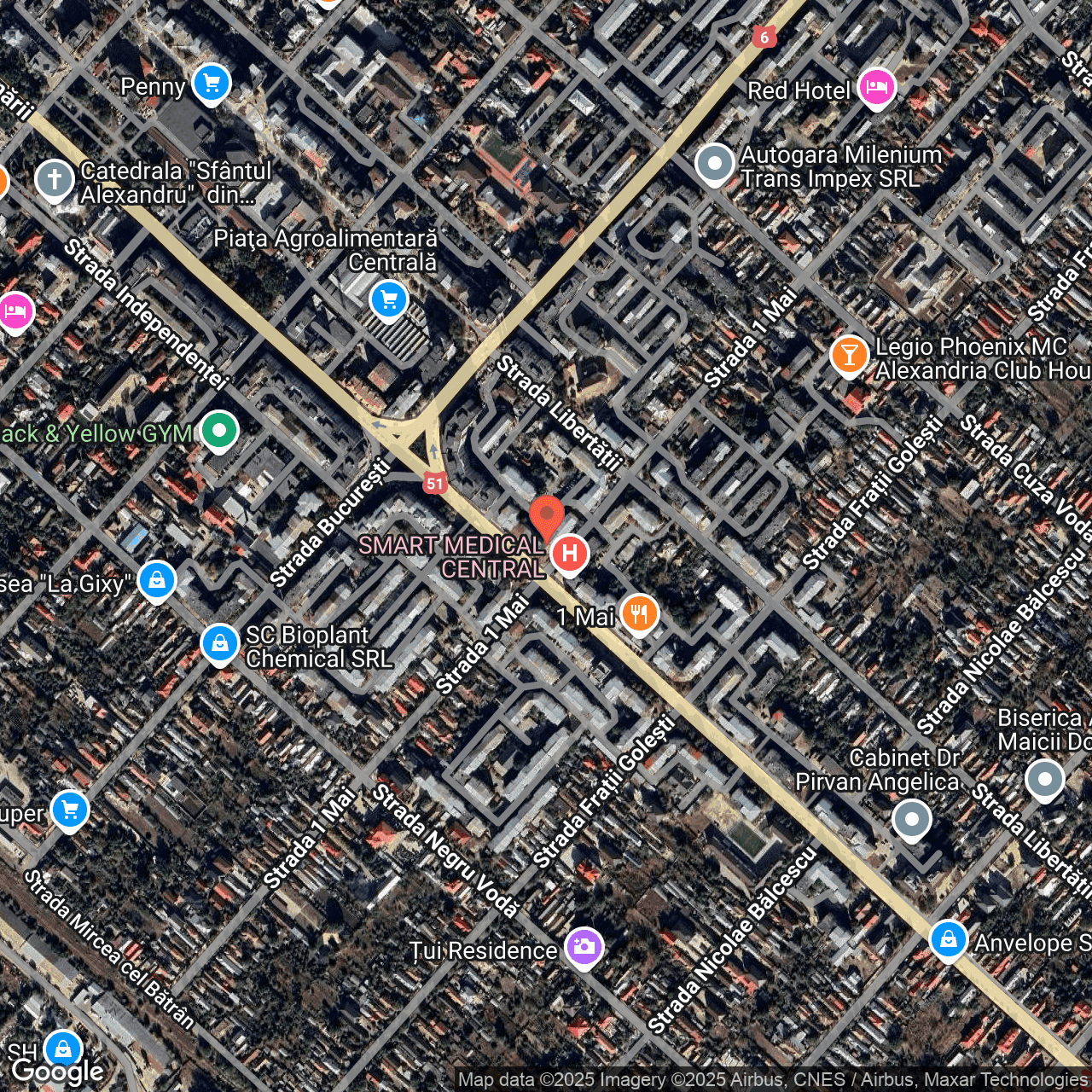 Poza harta hybrid, zoom 16, adresa Alexandria Teleorman, , judetul