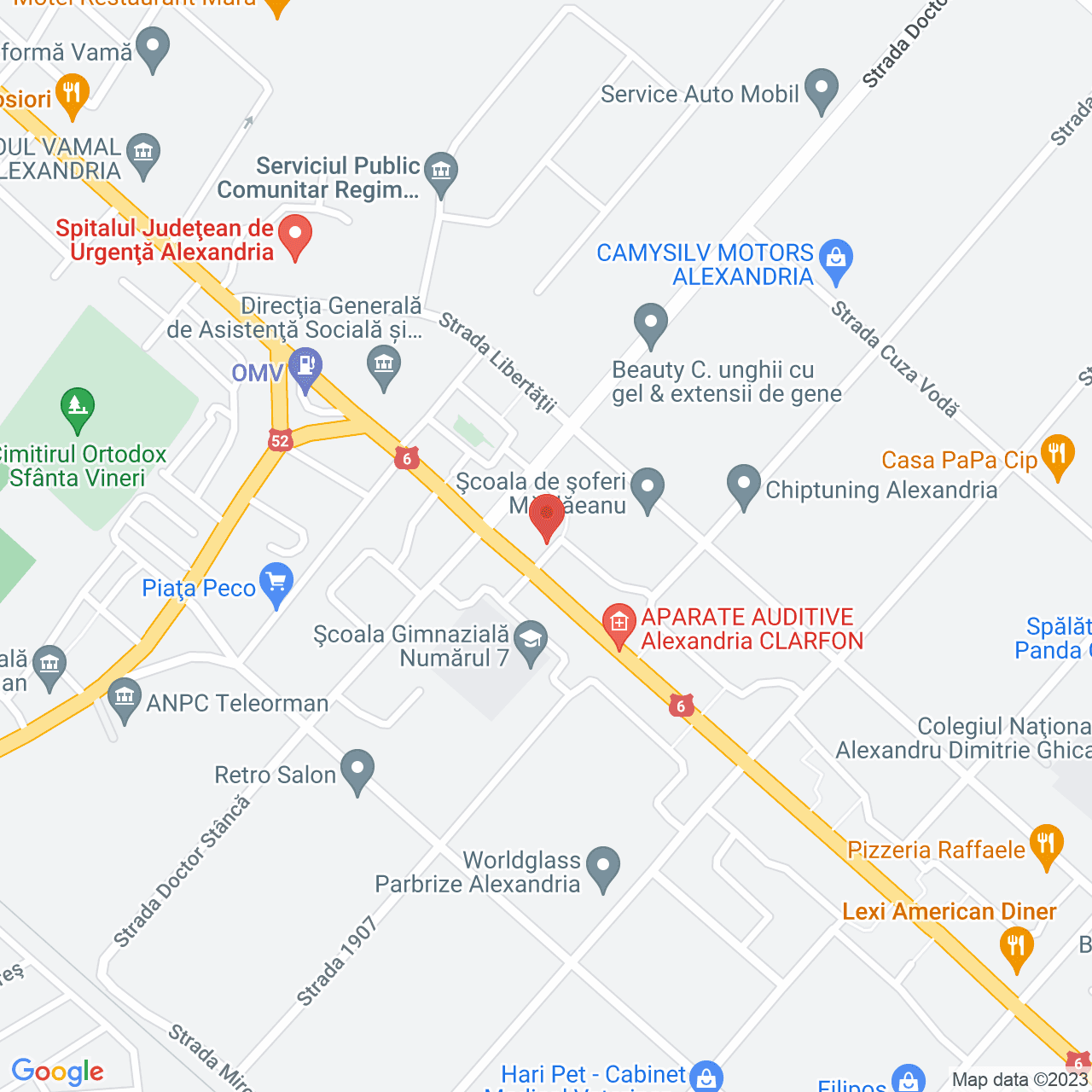 Poza harta streetview, zoom 16, adresa Alexandria, str. Dunarii bl. TRB7, , judetul