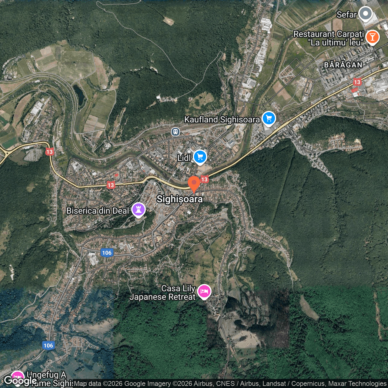 Poza harta hybrid, zoom 14, adresa Sighișoara, str. 1 Decembrie 1918, nr. 54, , judetul