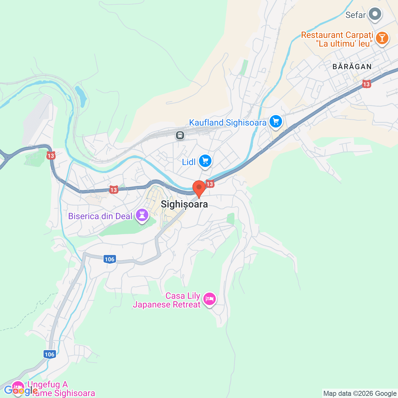 Poza harta streetview, zoom 14, adresa Sighișoara, str. 1 Decembrie 1918, nr. 54, , judetul