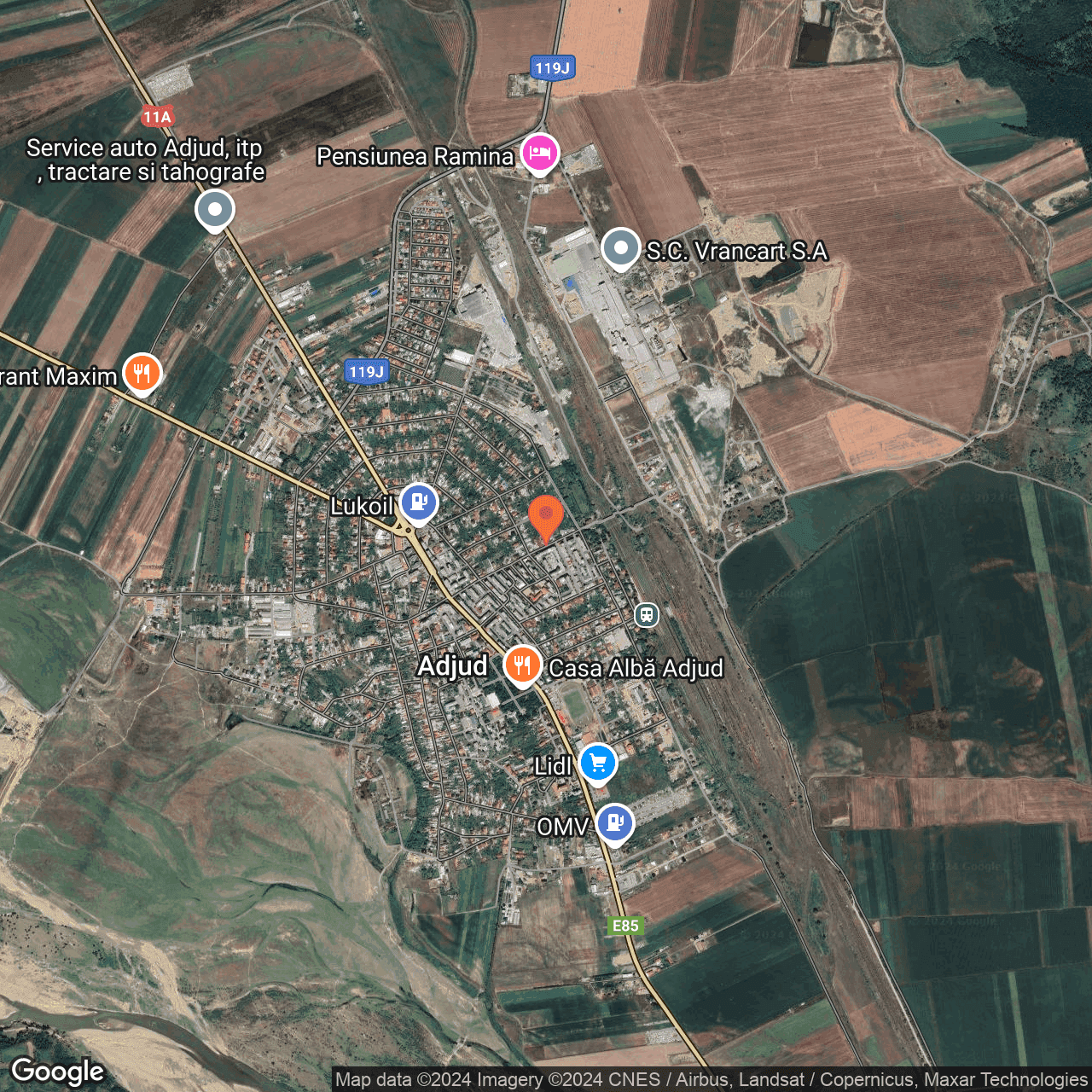 Poza harta hybrid, zoom 14, adresa Adjud, str. Siret, nr. 22, , judetul