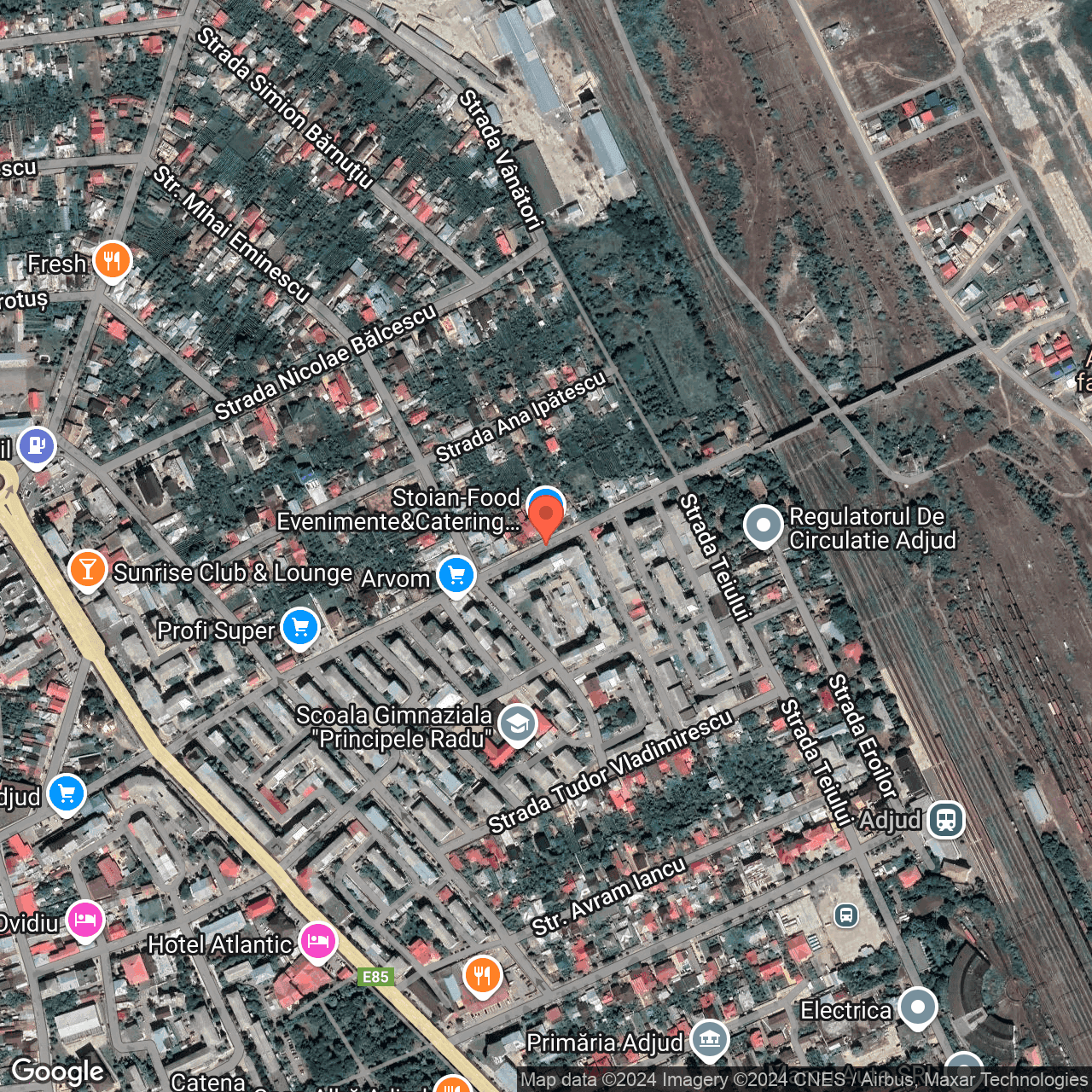 Poza harta hybrid, zoom 16, adresa Adjud, str. Siret, nr. 22, , judetul