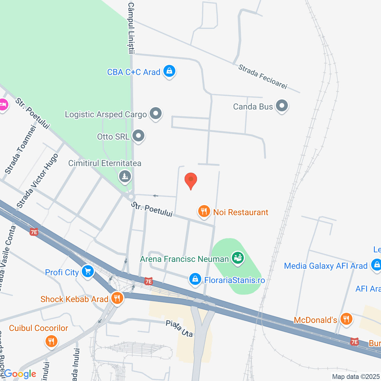 Poza harta streetview, zoom 16, adresa Arad, Str Poetului, Nr. 1.C, , judetul