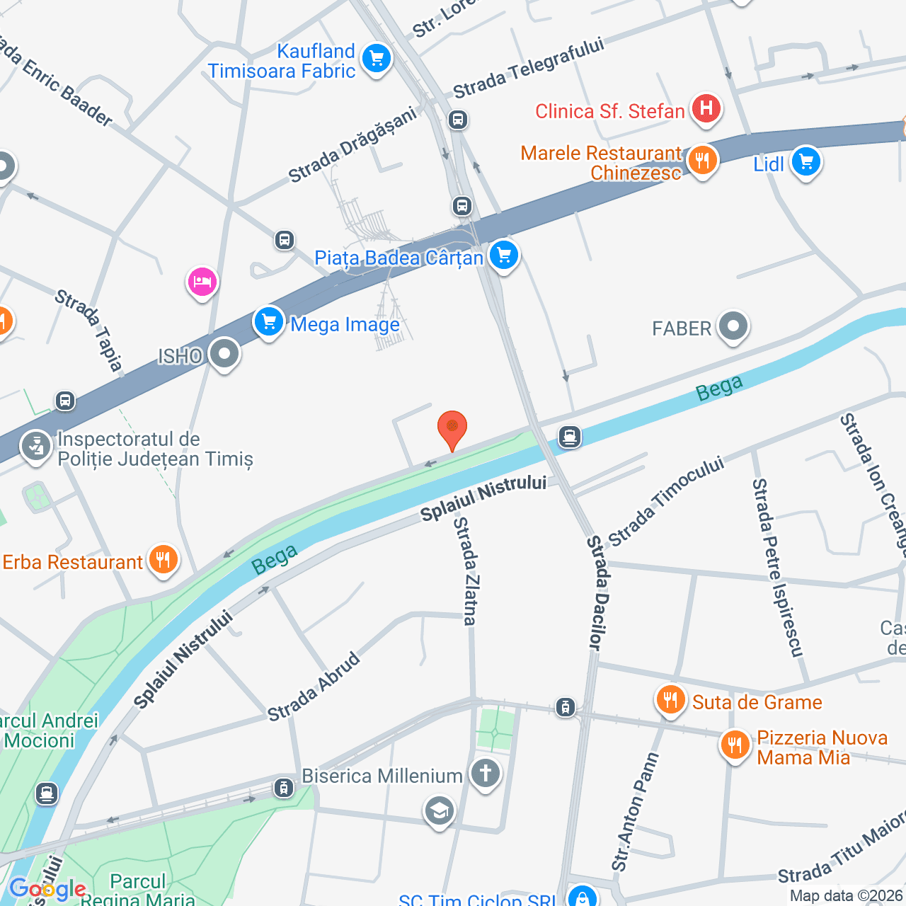 Poza harta streetview, zoom 16, adresa Timișoara, Splaiul Protopop Meletie Dragici, nr. 7, , judetul