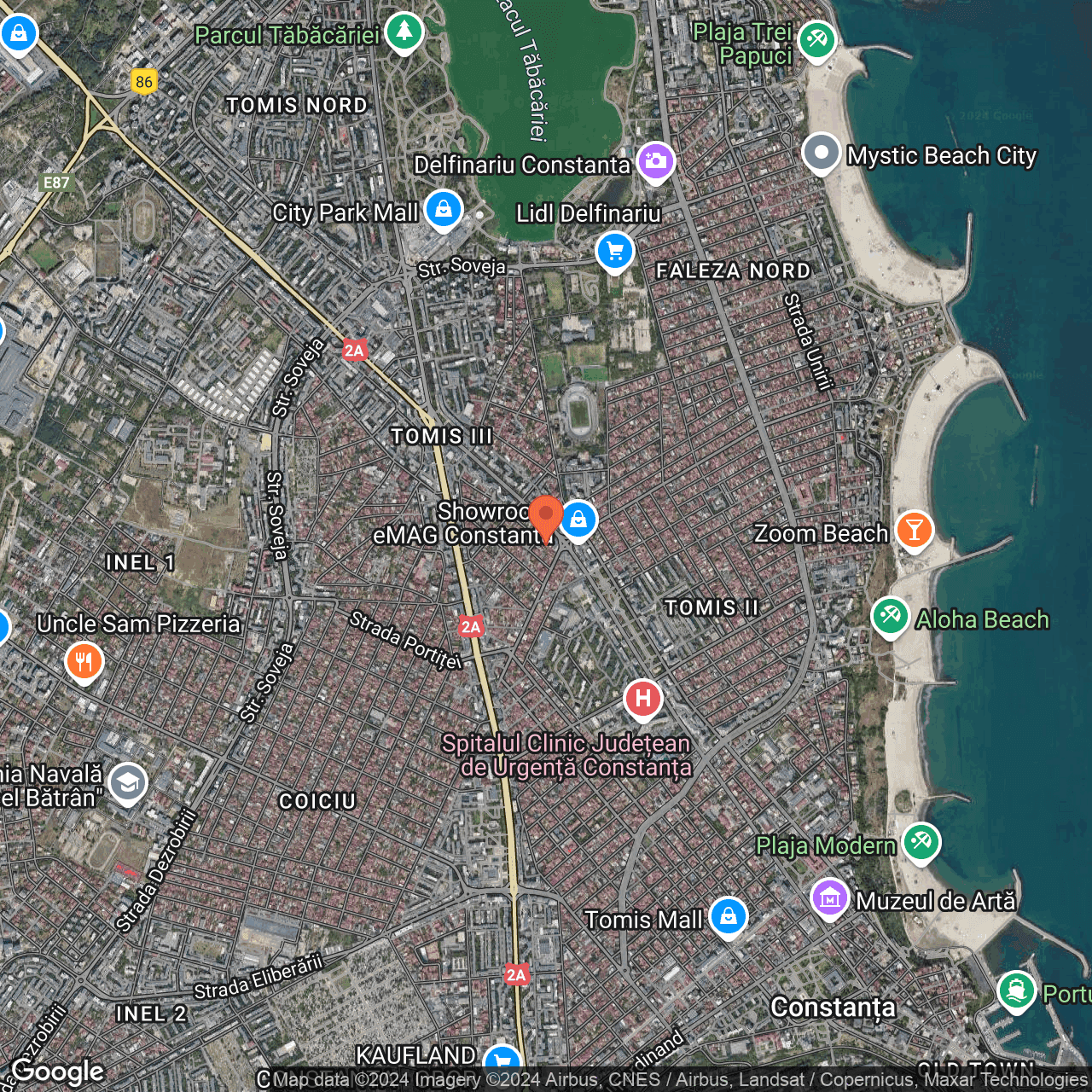 Poza harta hybrid, zoom 14, adresa Constanta , str. Barbu Lautaru nr. 1A, , judetul