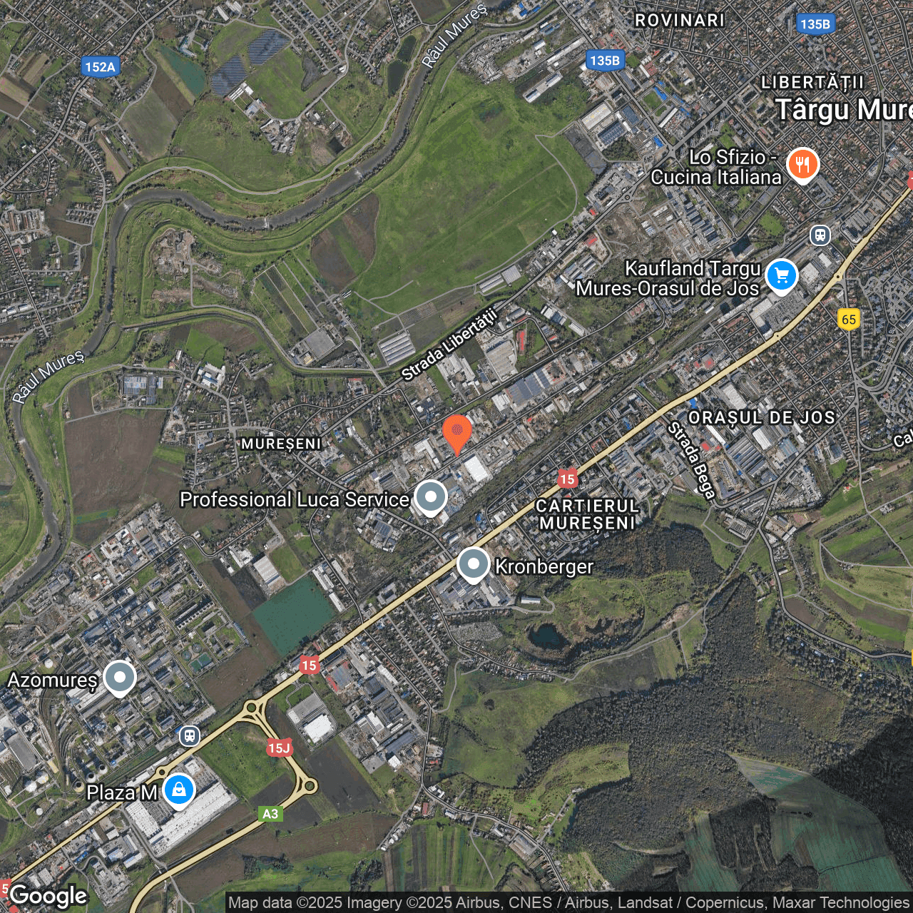 Poza harta hybrid, zoom 14, adresa Târgu Mureș, str. Depozitelor nr. 30, , judetul